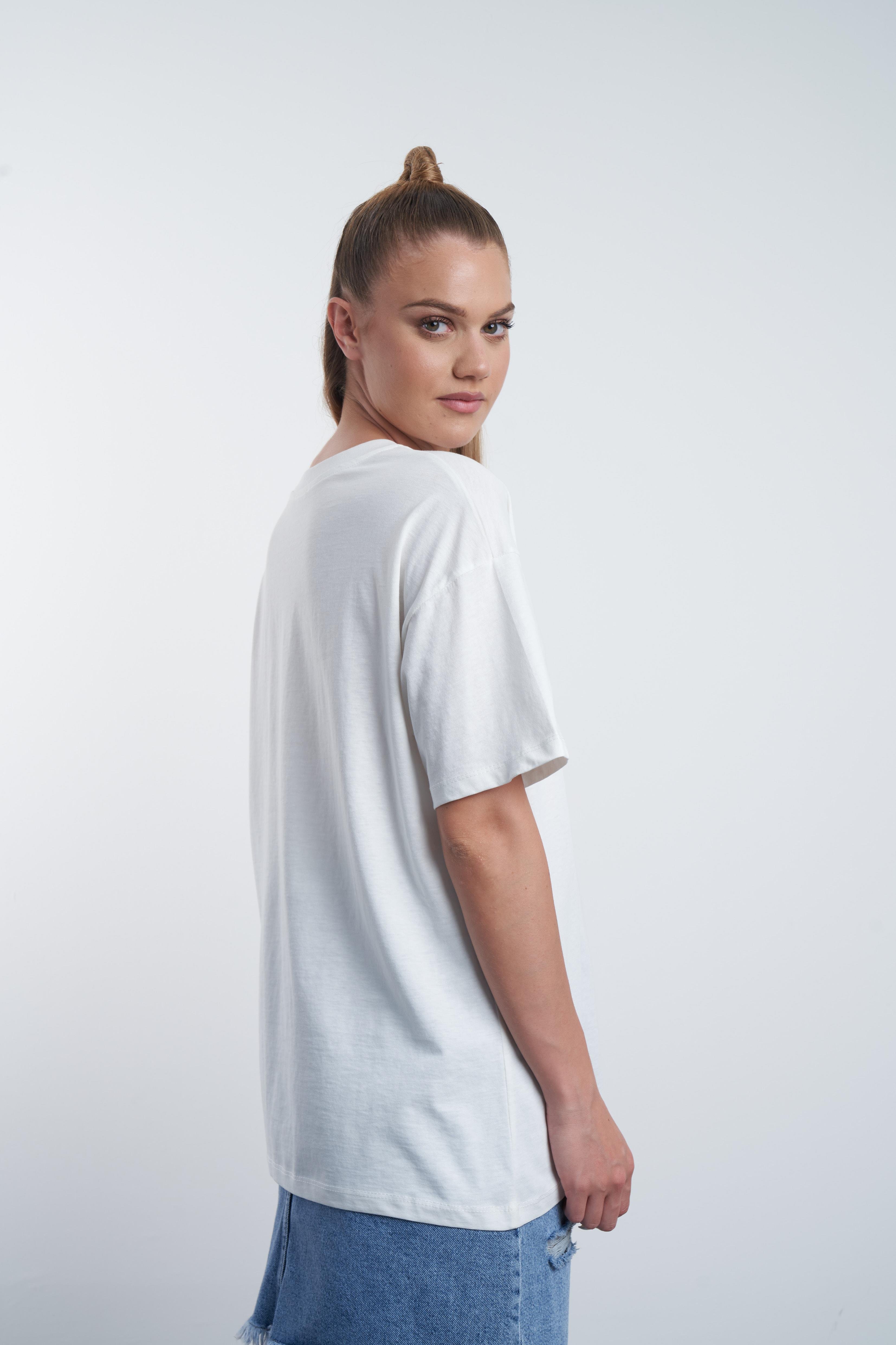 Love Always Nakış Baskılı T-shirt Ekru