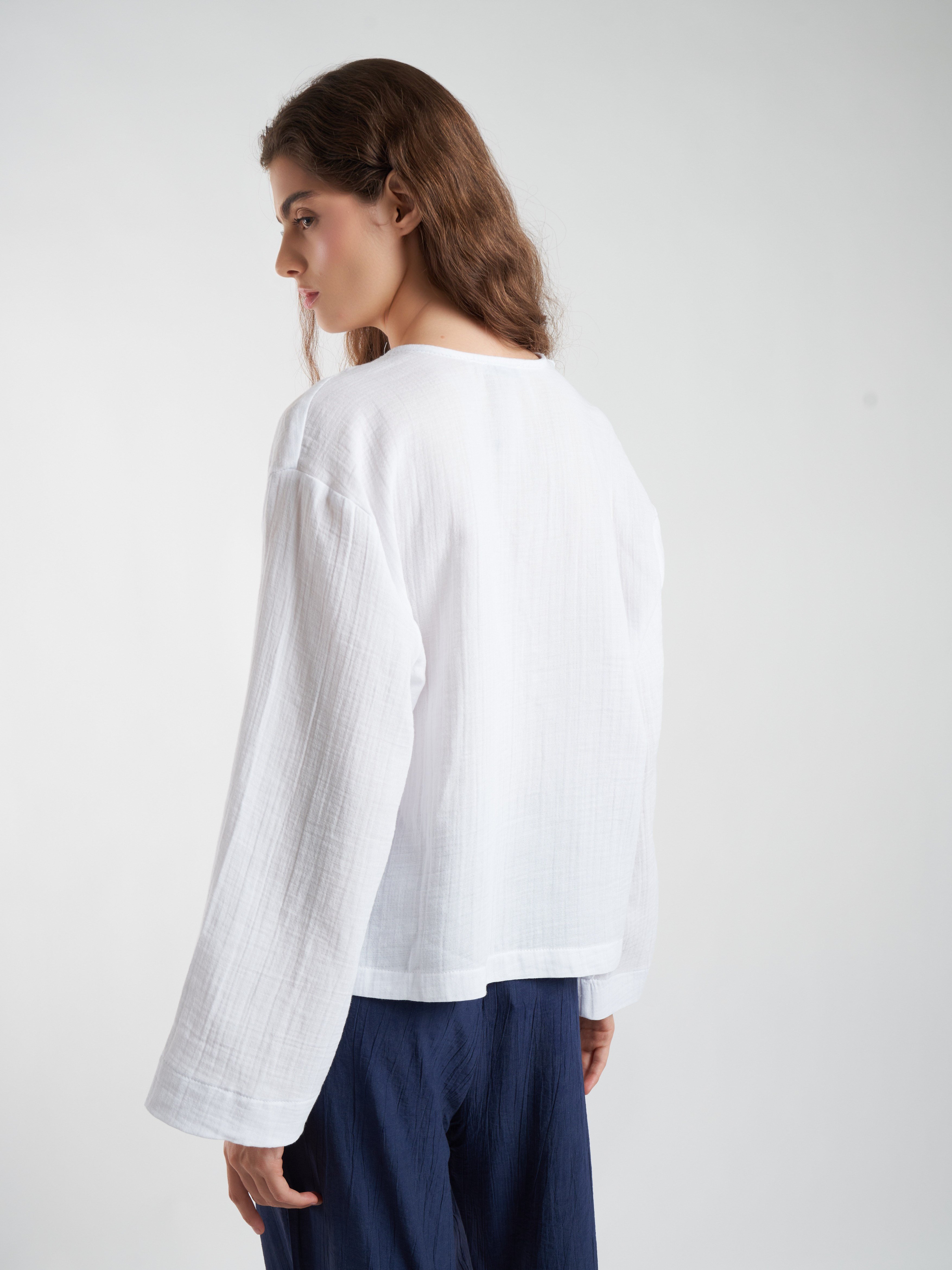 Müslin Kimono Hırka Ekru