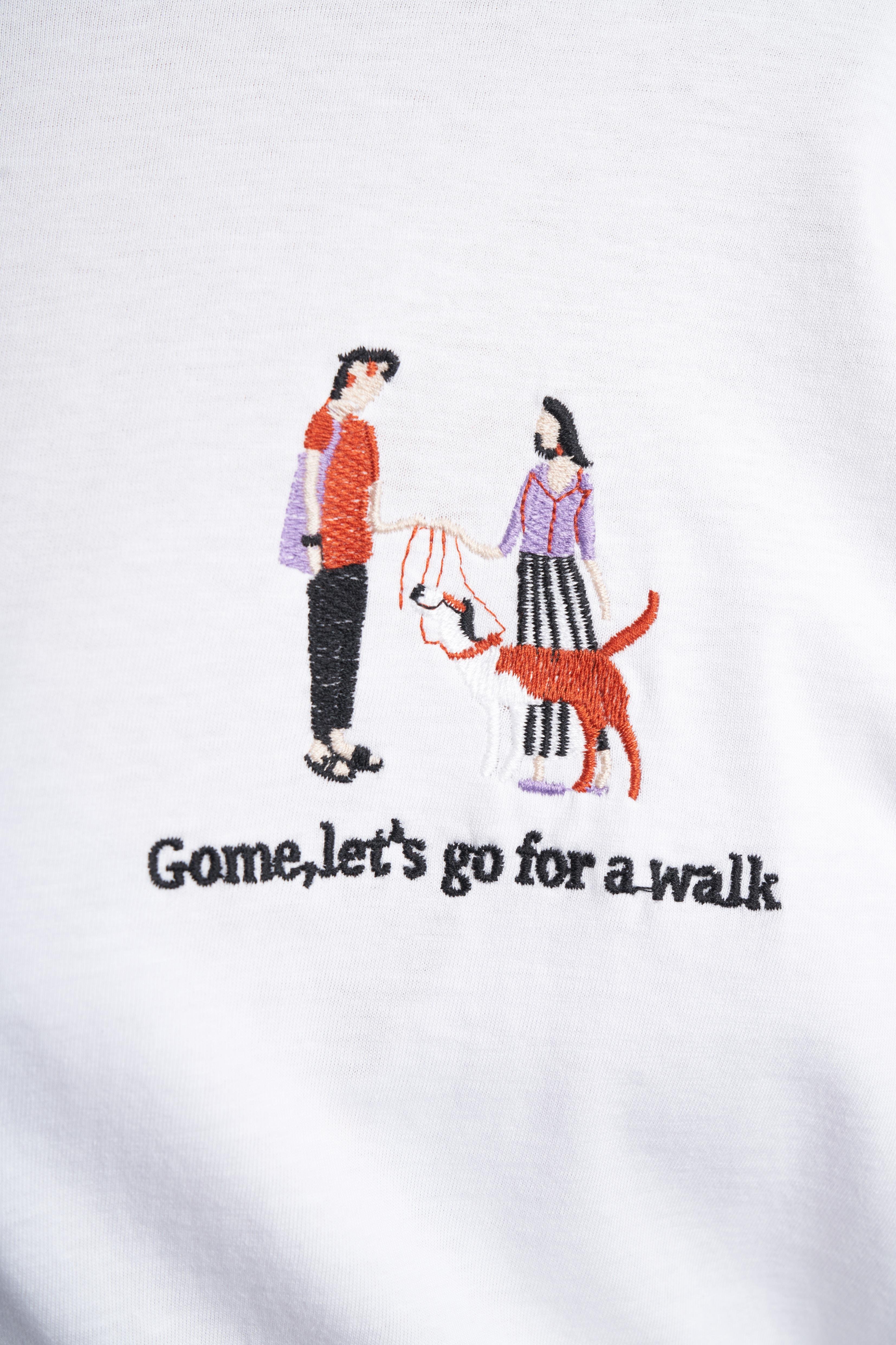 Nakış Baskılı T-shirt Beyaz