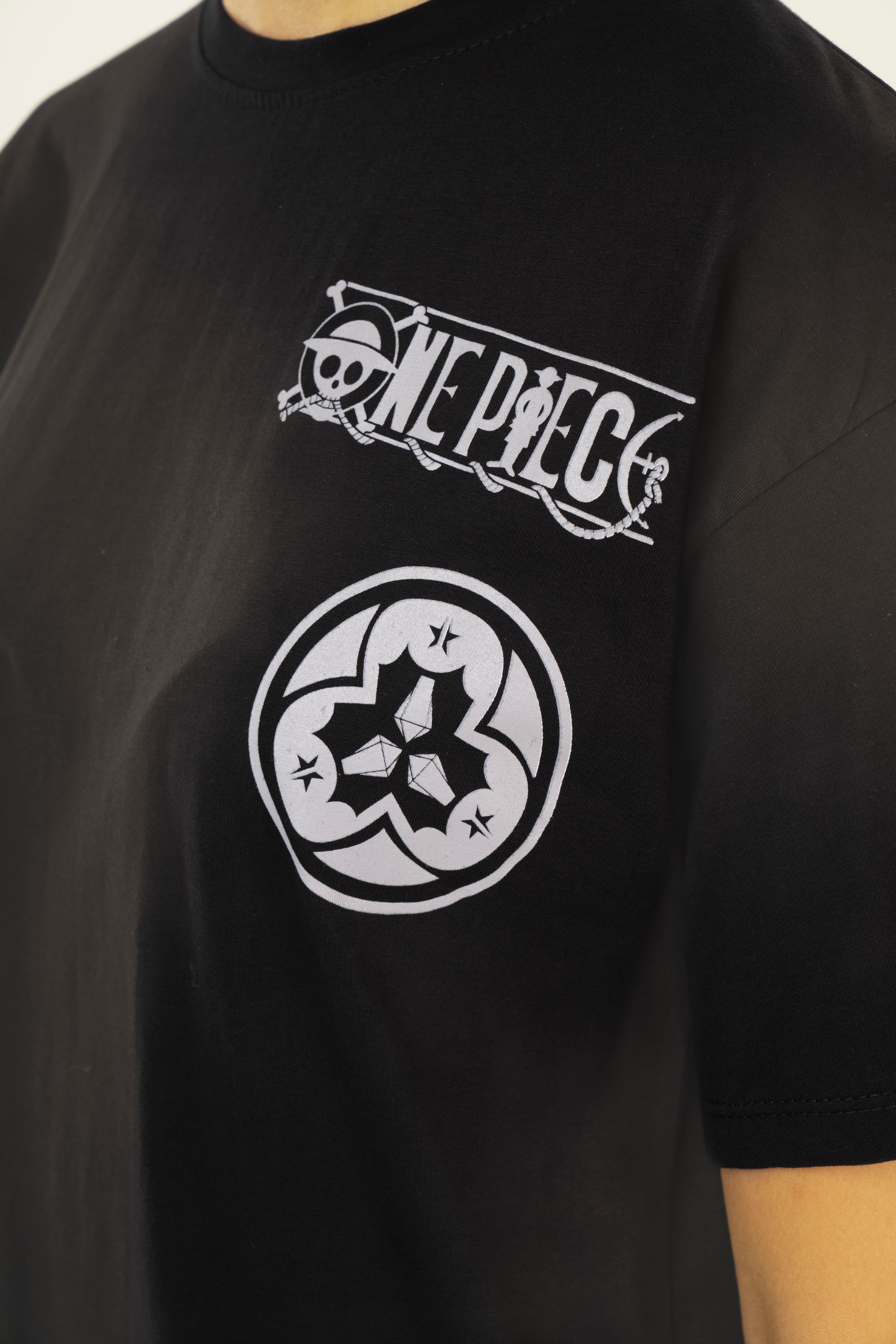 Nepıece Yazı Sırt Anime Baskılı Tshirt