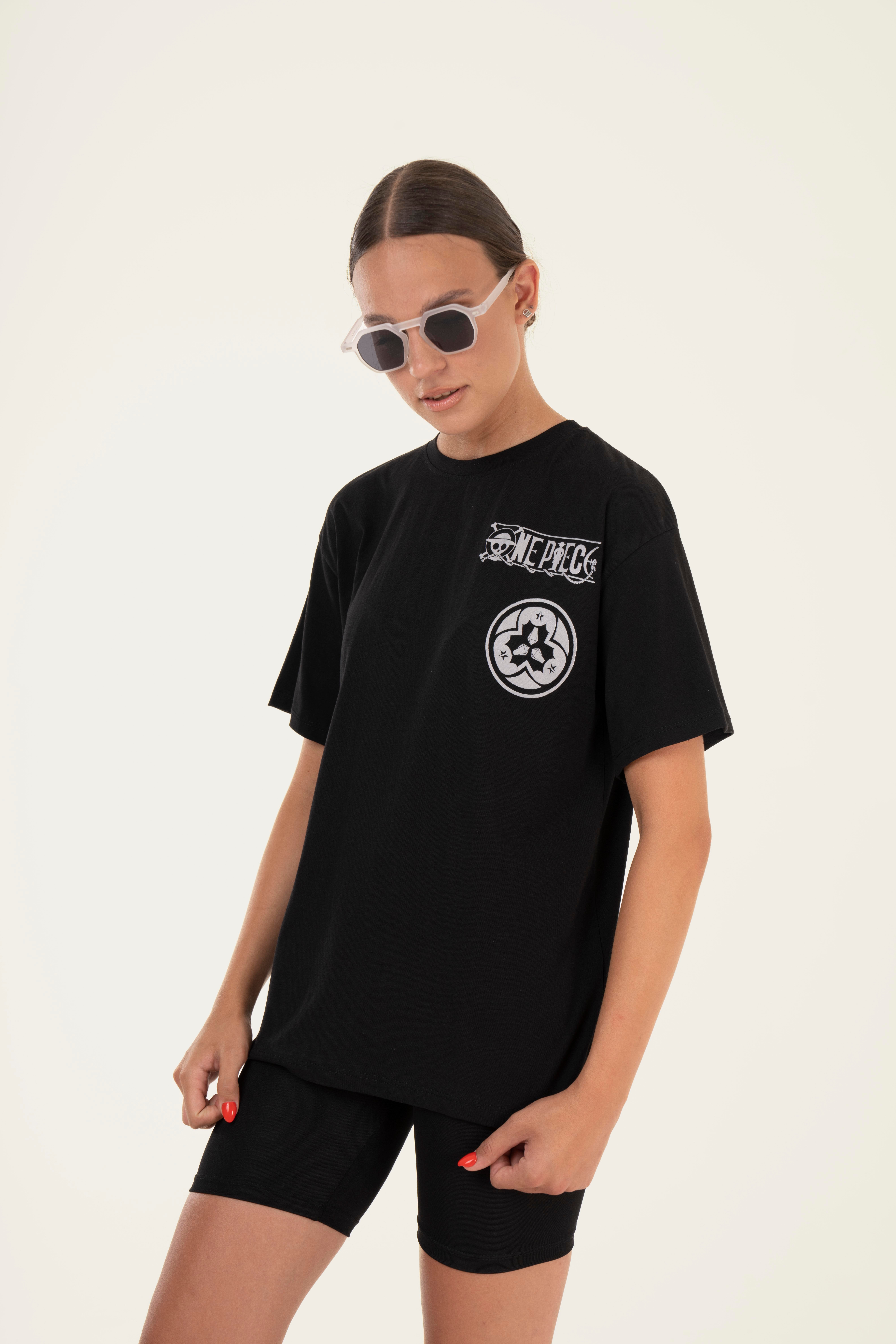 Nepıece Yazı Sırt Anime Baskılı Tshirt