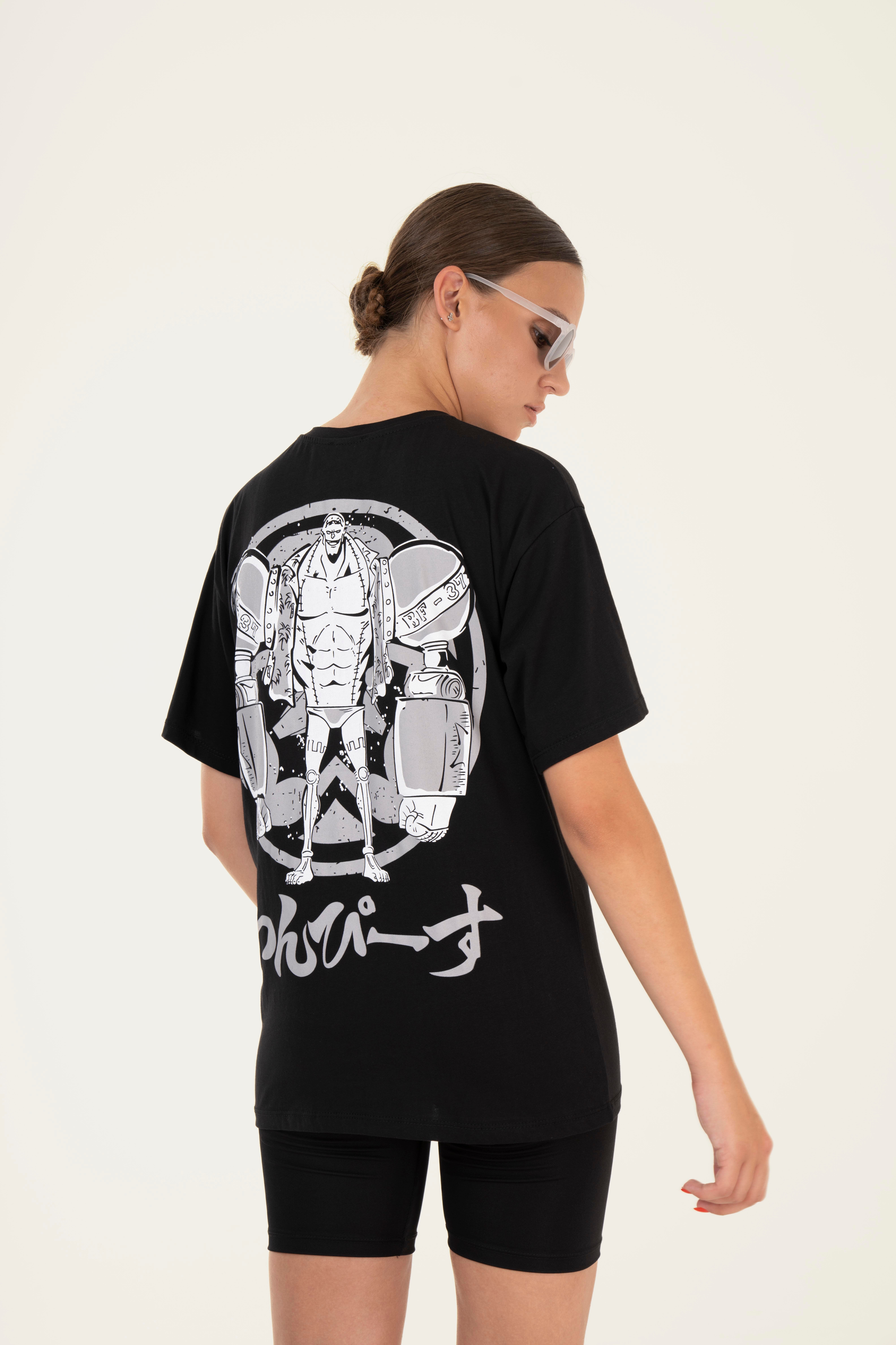 Nepıece Yazı Sırt Anime Baskılı Tshirt
