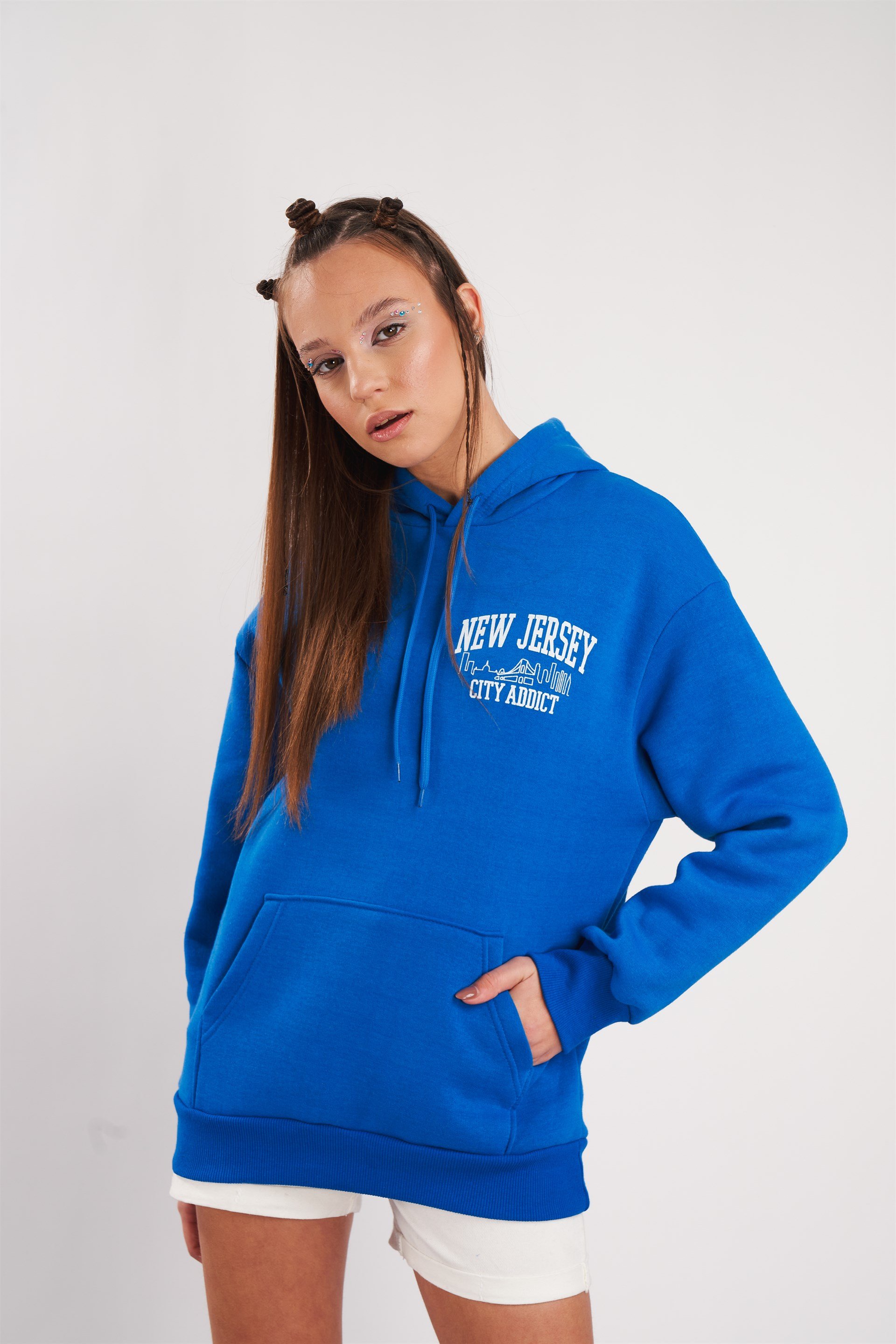 New Jersey Baskılı Sweatshirt