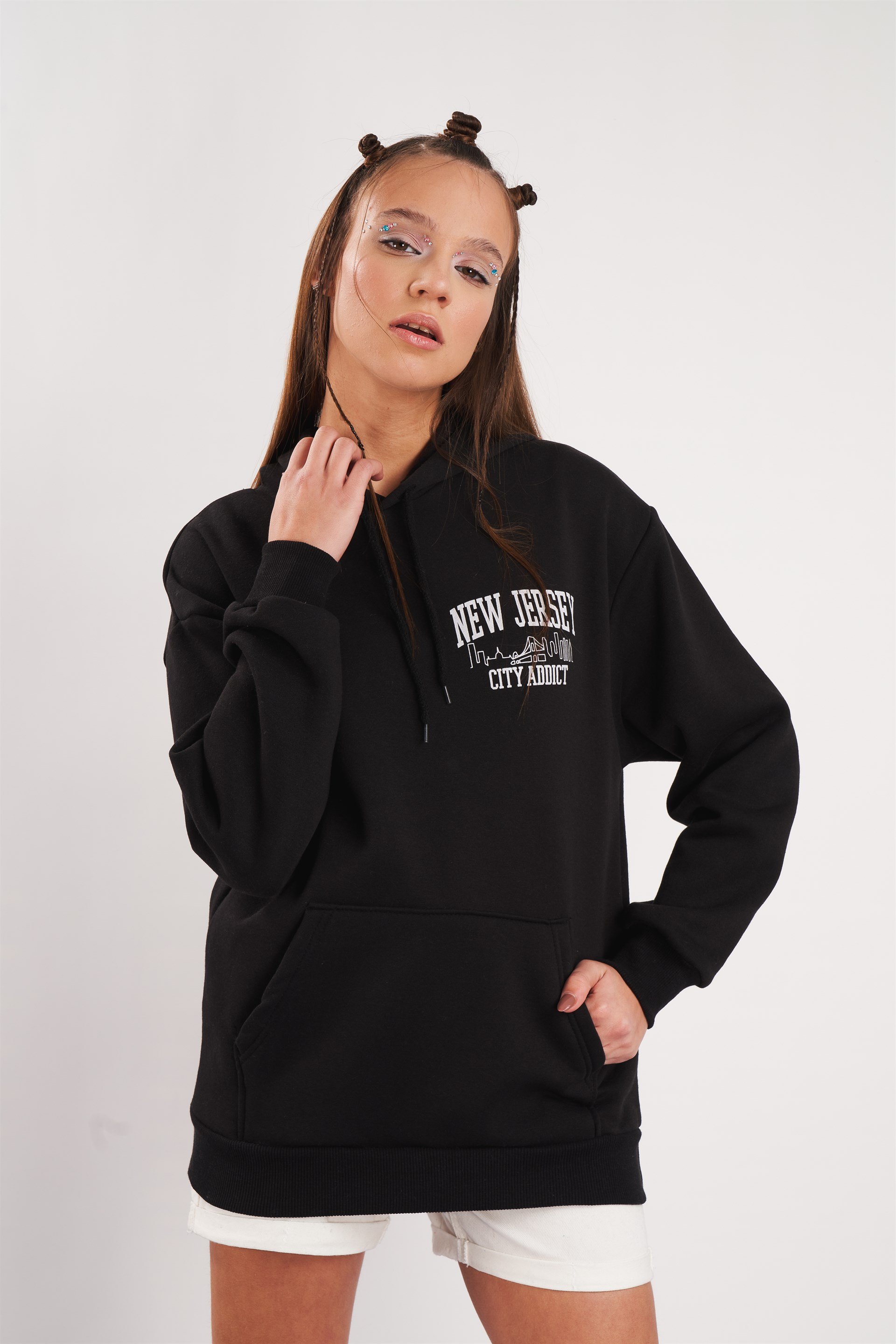 New Jersey Baskılı Sweatshirt
