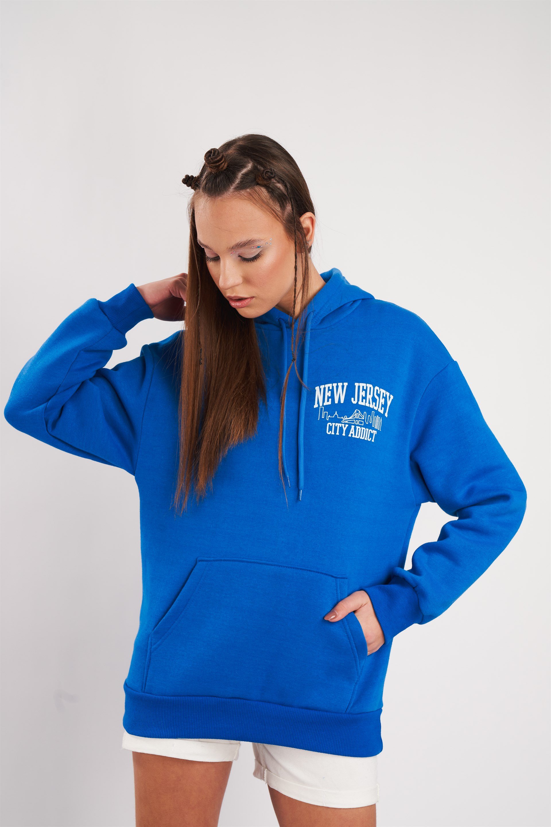 New Jersey Baskılı Sweatshirt