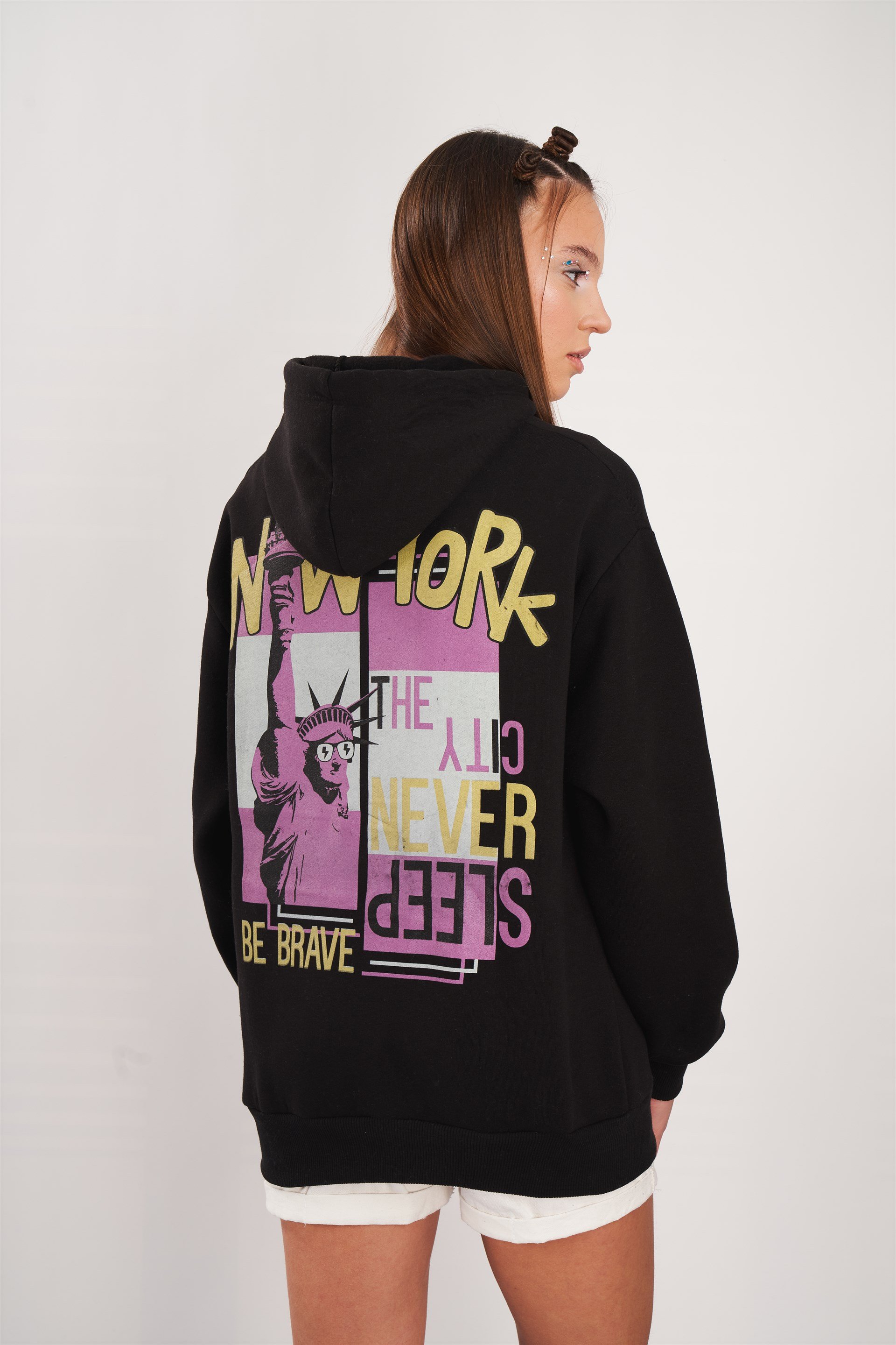 New York Baskılı Sweatshirt