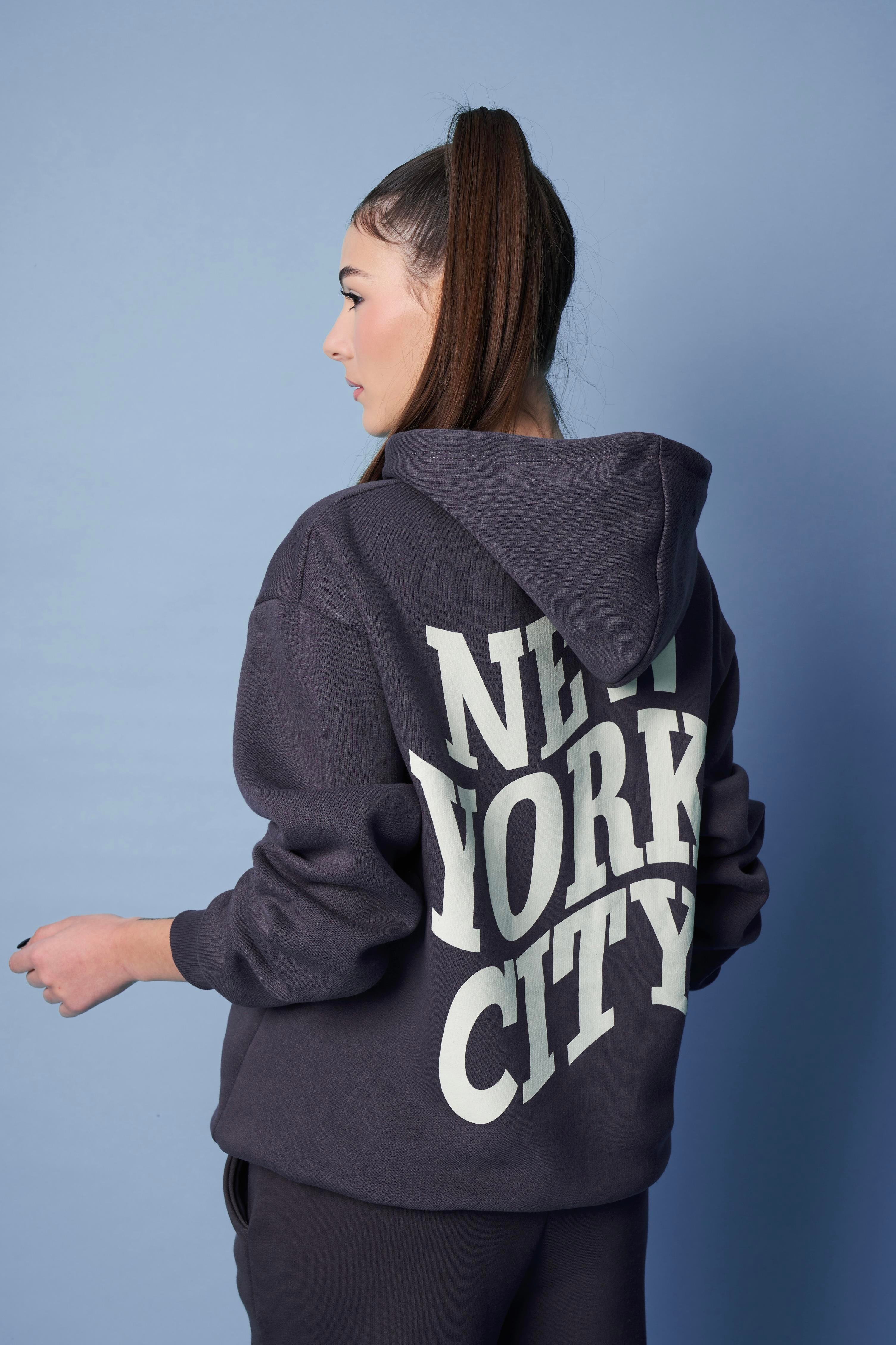 New York City Yazı Baskılı Sweatshirt