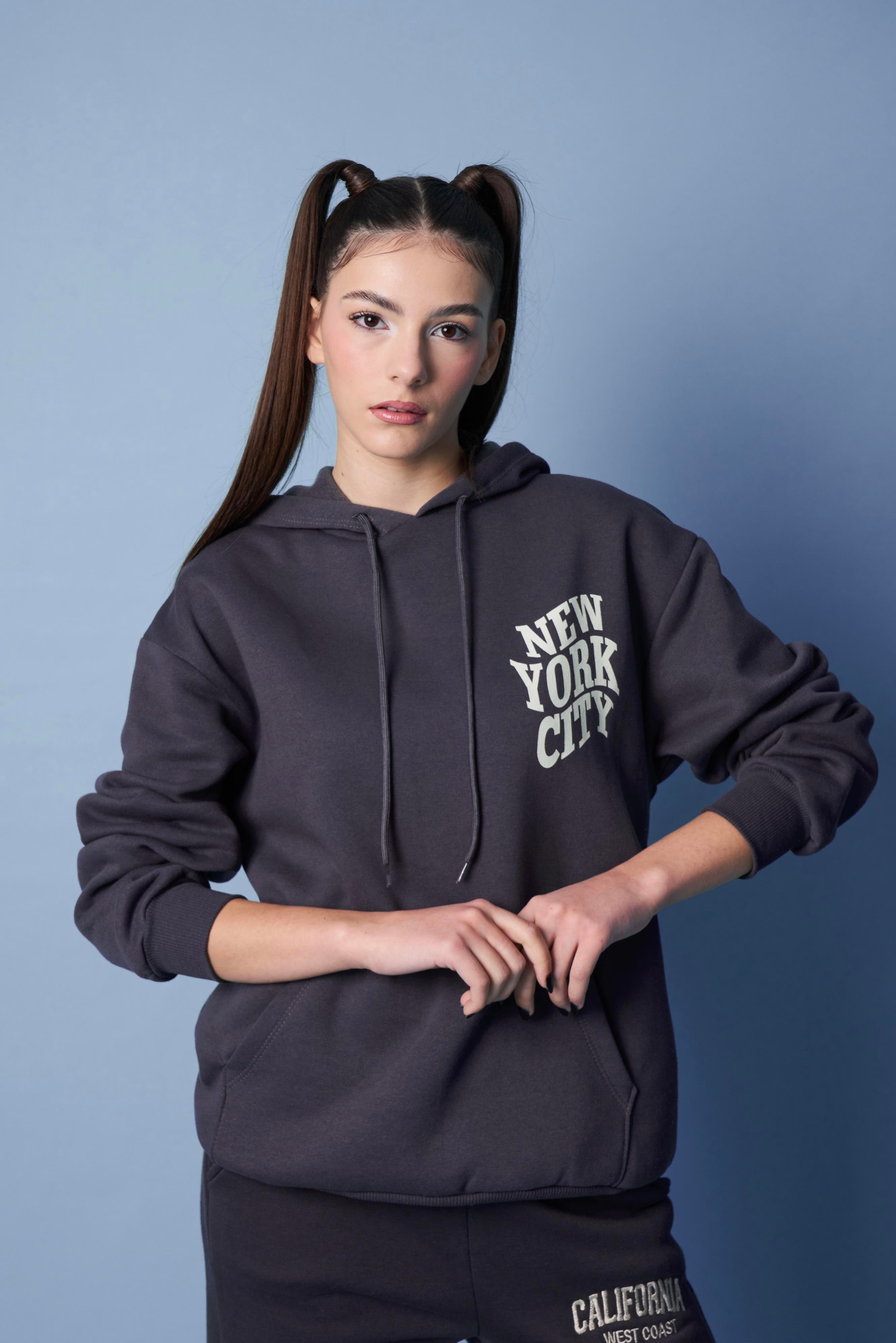 New York City Yazı Baskılı Sweatshirt
