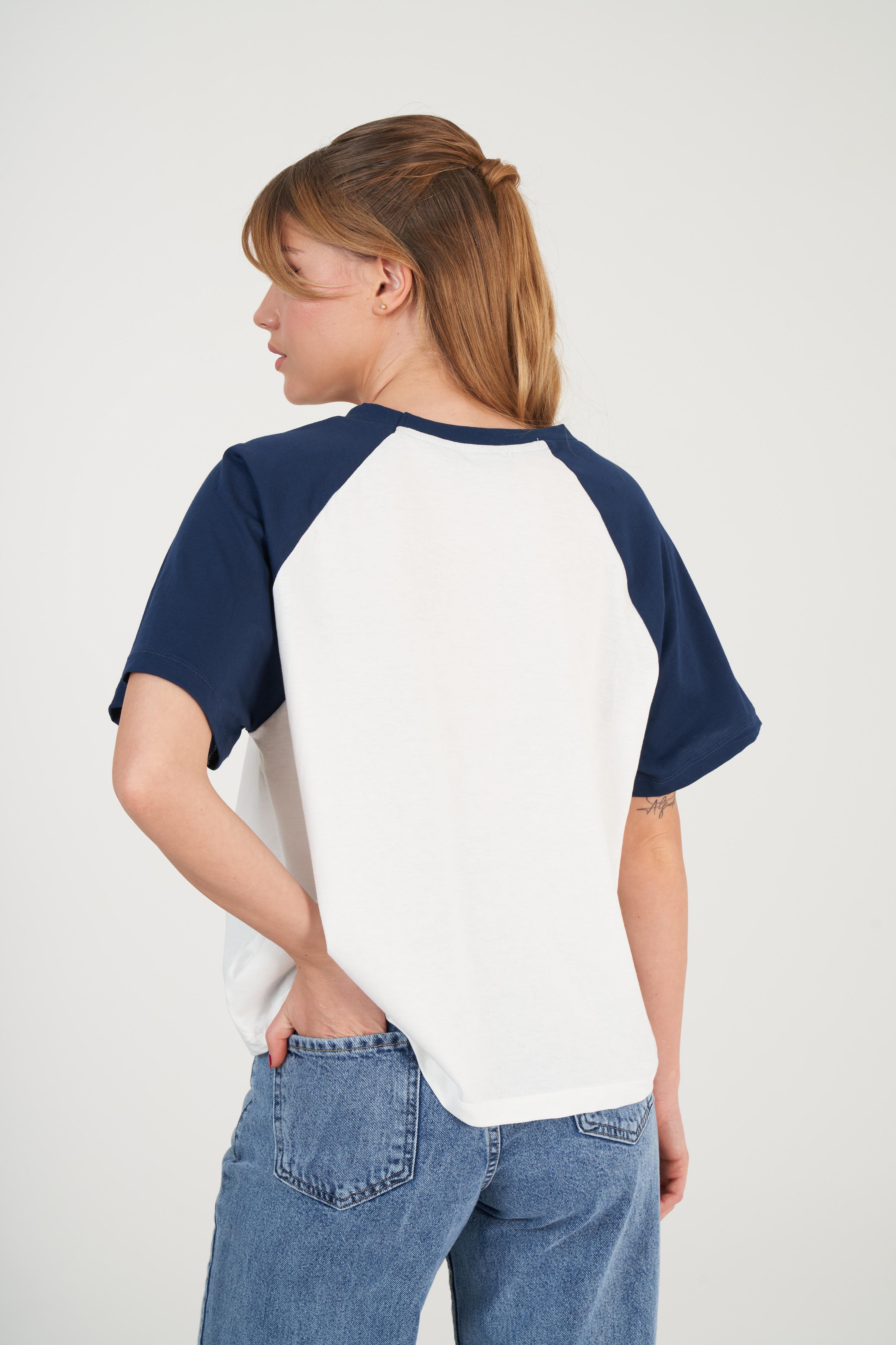 NY Baskılı T-shirt Lacivert-Ekru