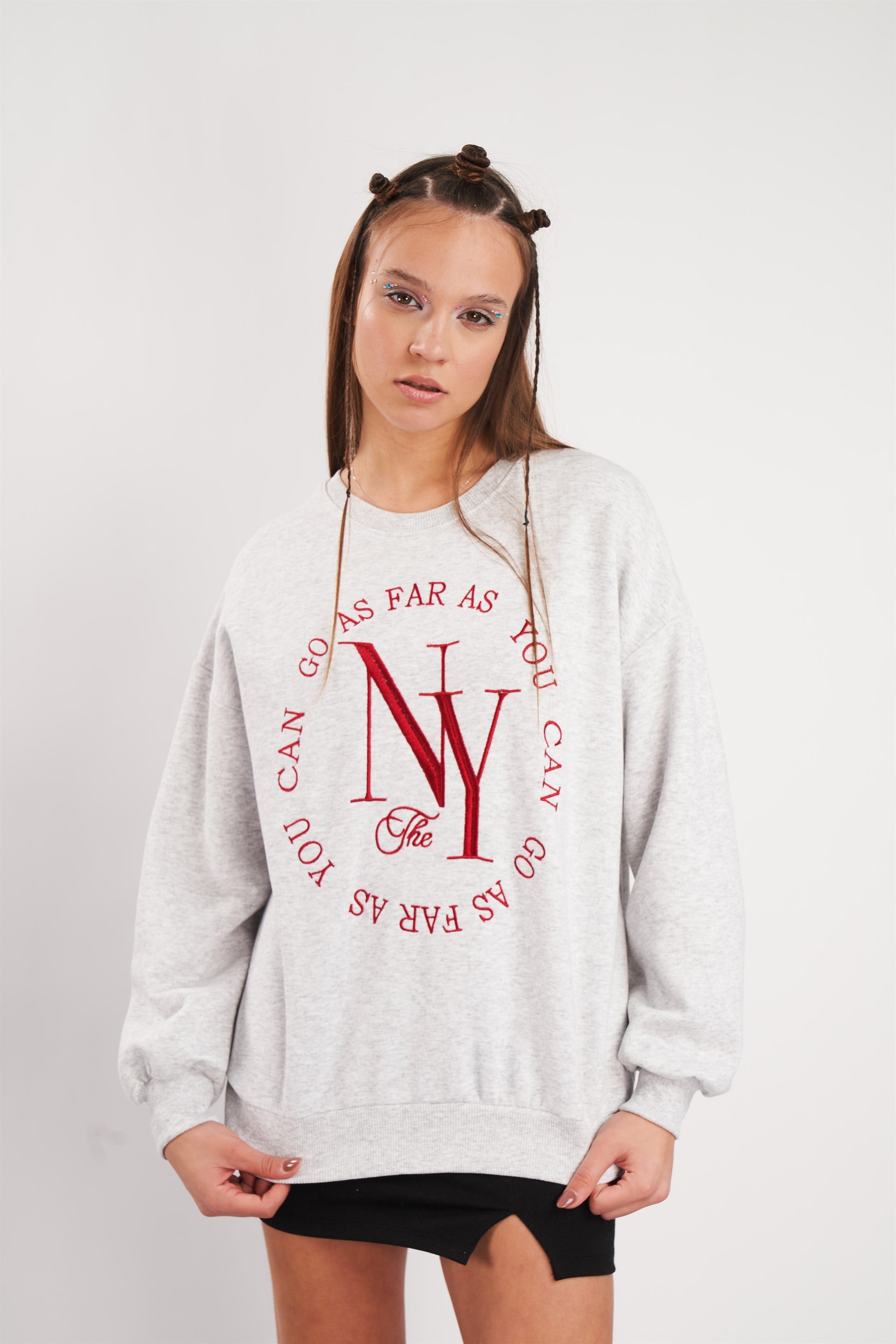 NY Nakış Baskılı Sweatshirt
