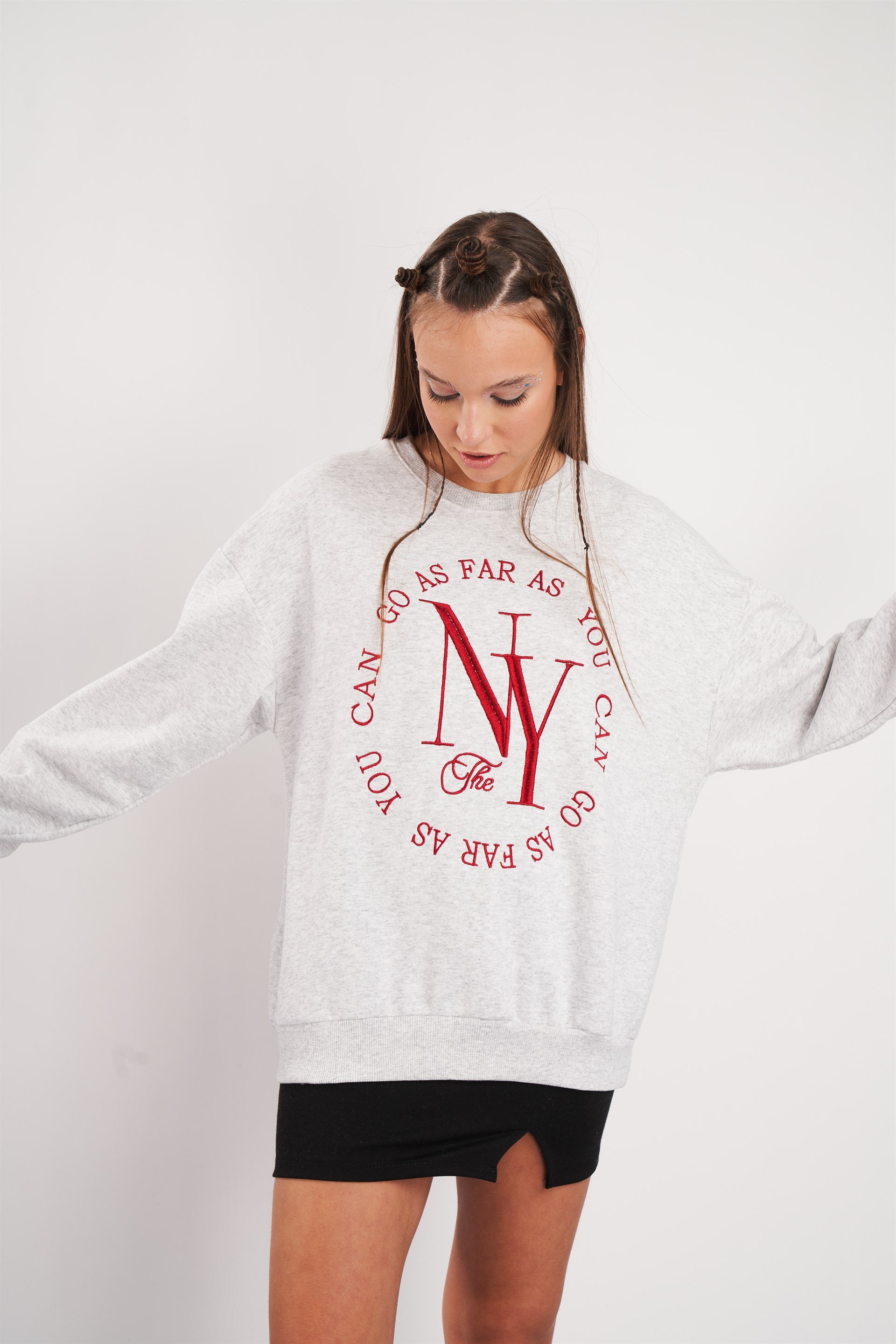 NY Nakış Baskılı Sweatshirt