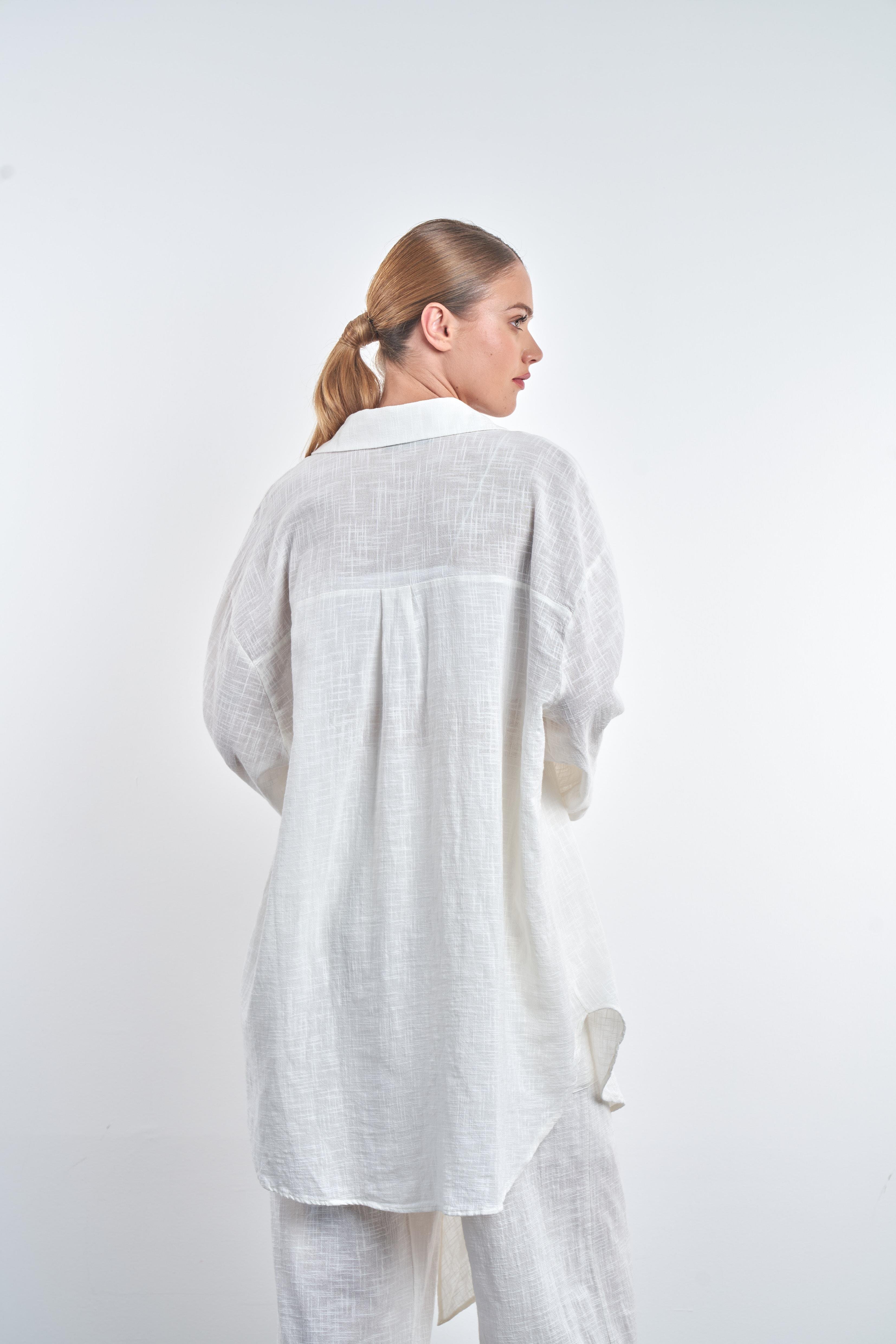 Ön Bağlama Detaylı Kimono Ekru
