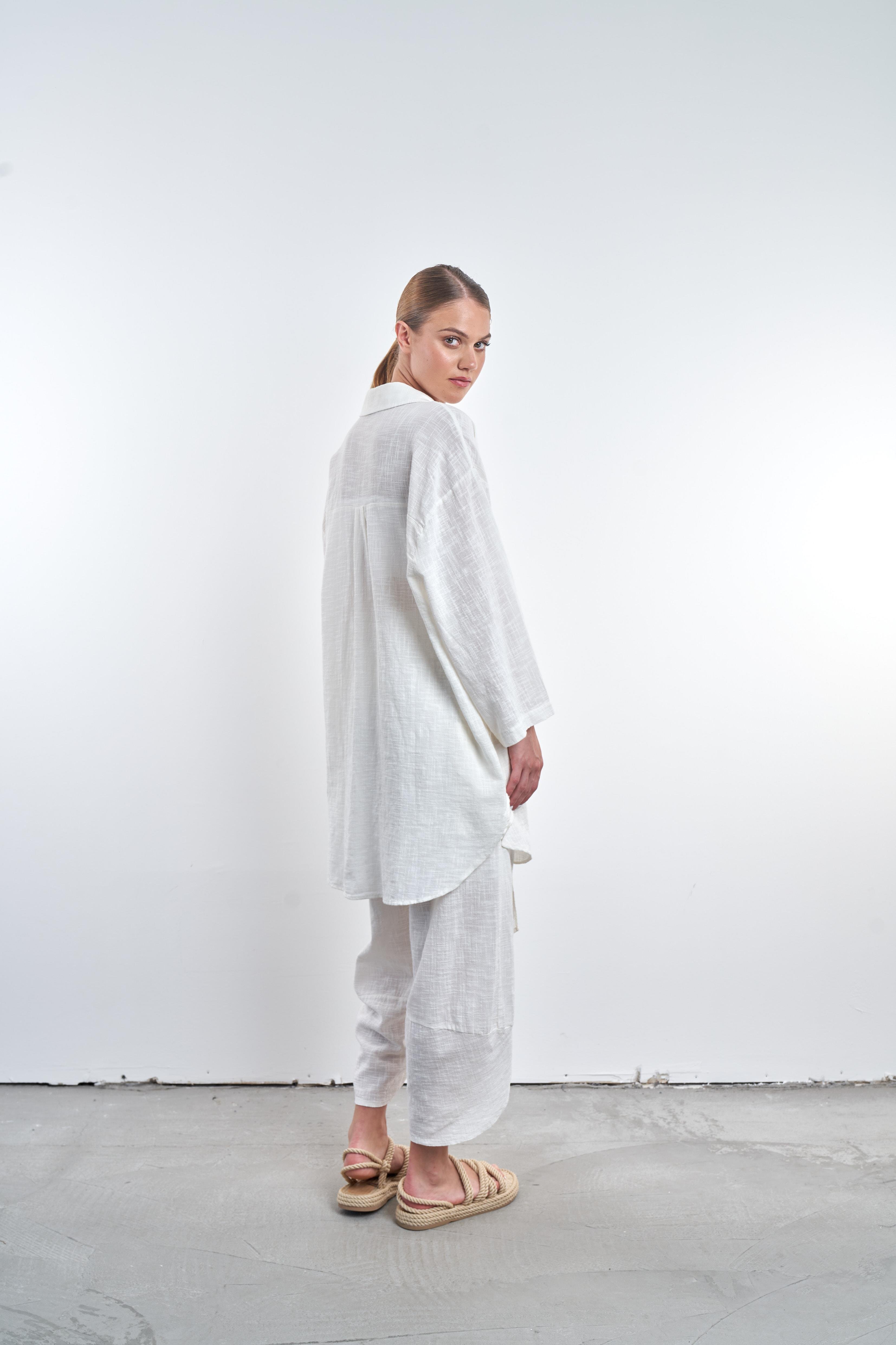 Ön Bağlama Detaylı Kimono Ekru