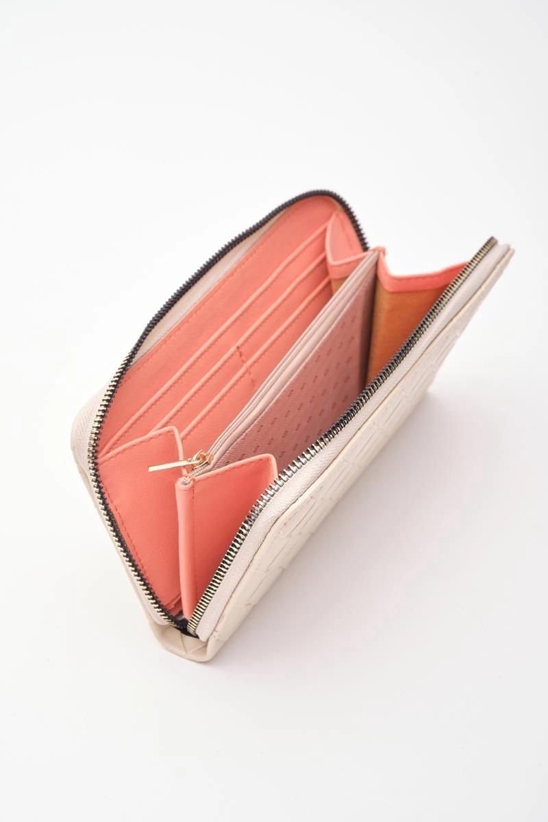 Örgü Desen Cüzdan Krem