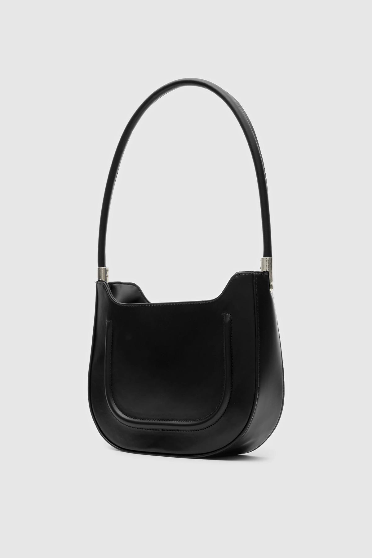 Oval Baget Çanta Siyah
