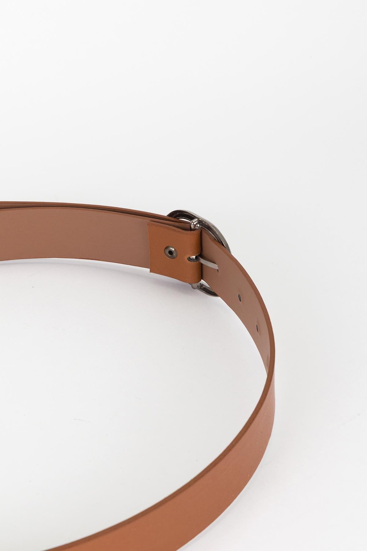 Oval Tokalı Basic Kemer Taba