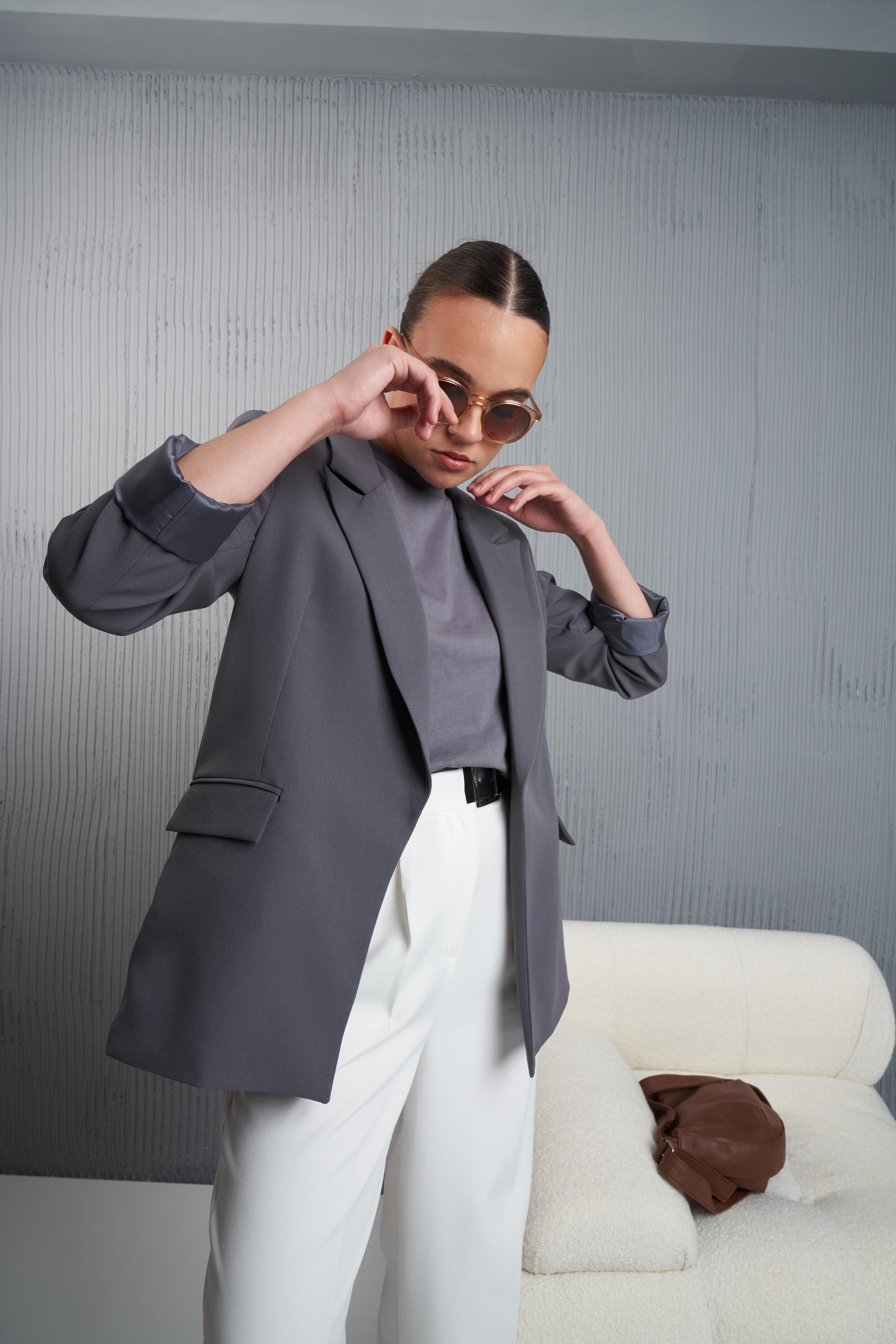 Oversize Blazer Ceket Antrasit