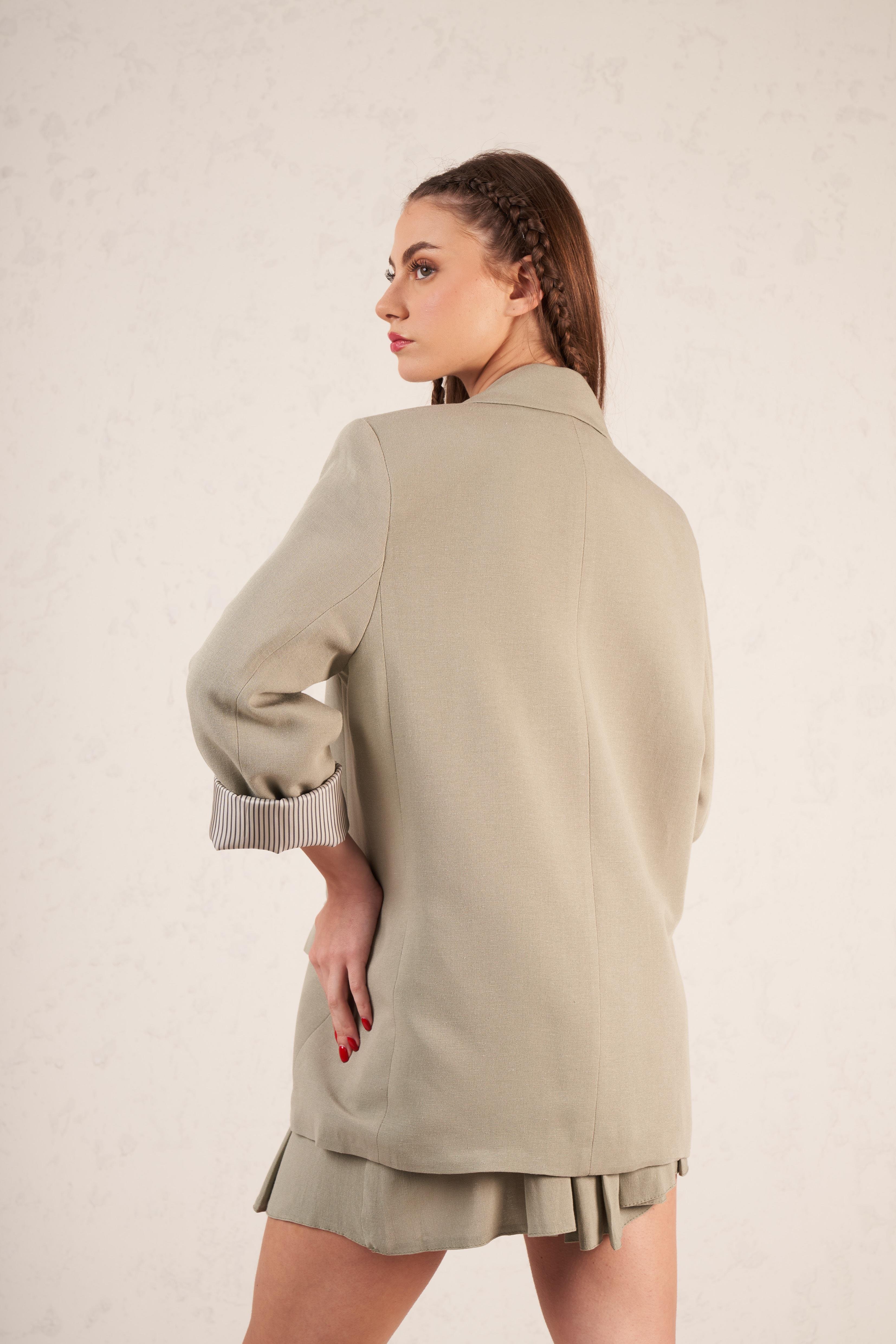 Oversize Blazer Ceket Haki