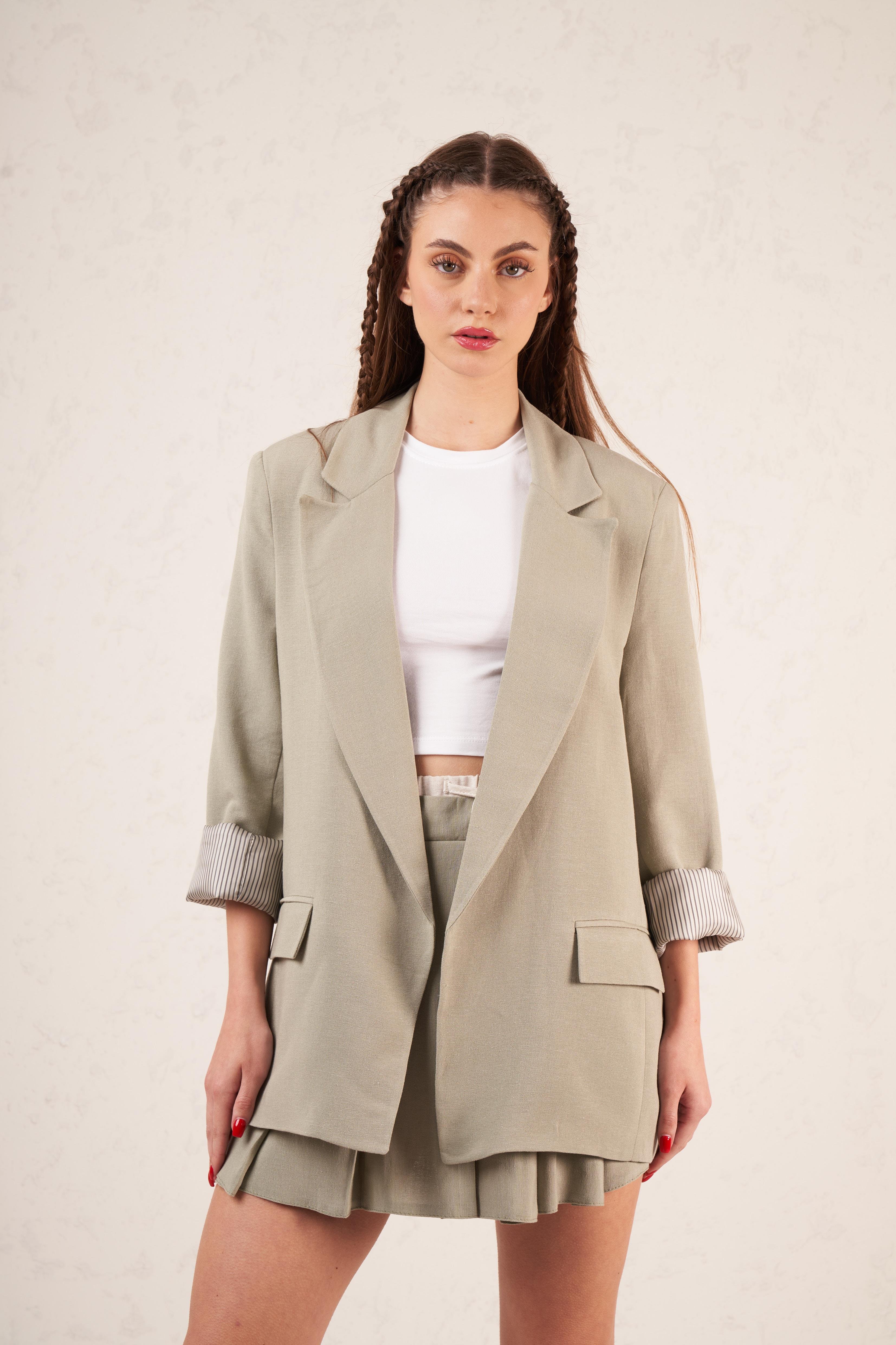 Oversize Blazer Ceket Haki