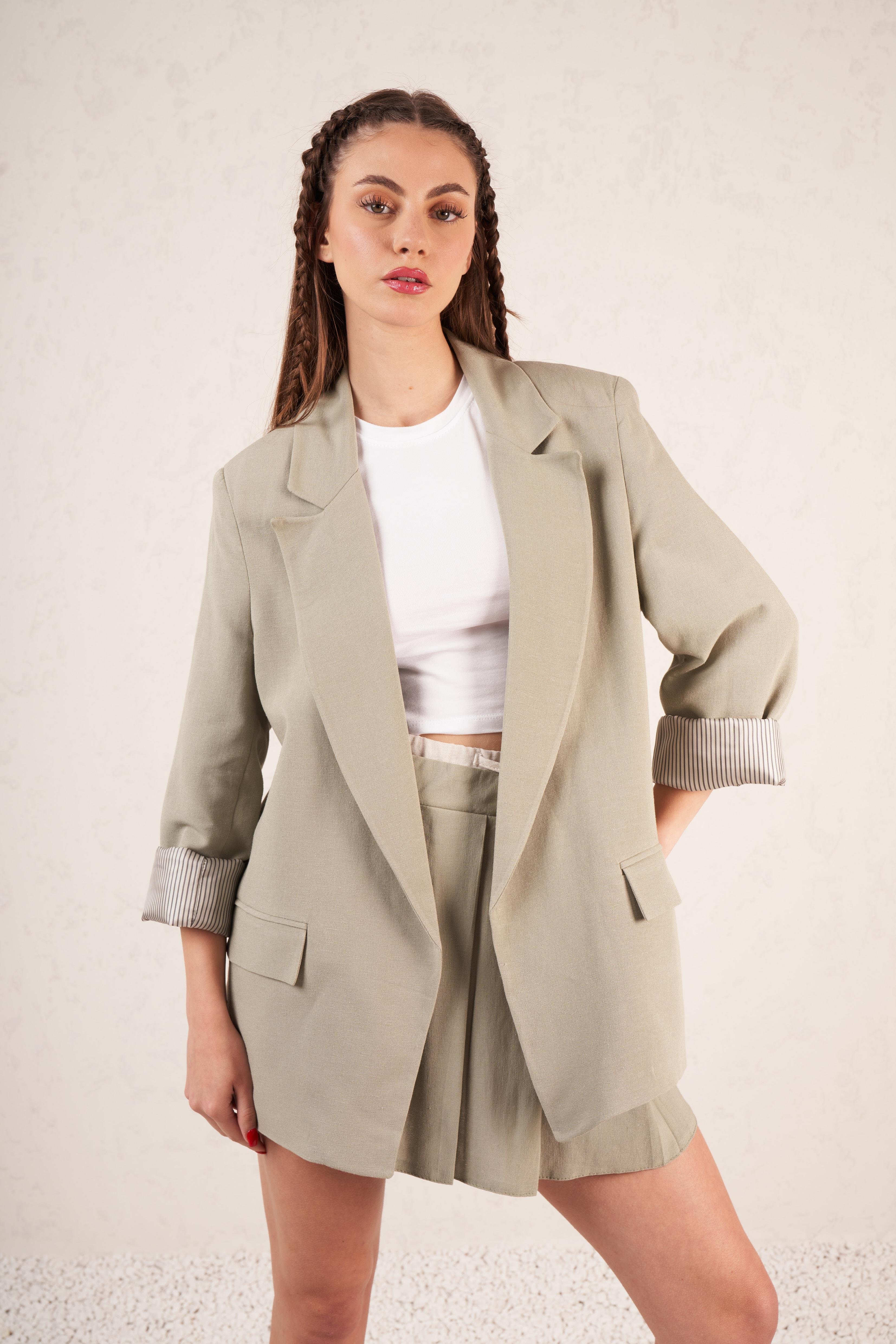 Oversize Blazer Ceket Haki