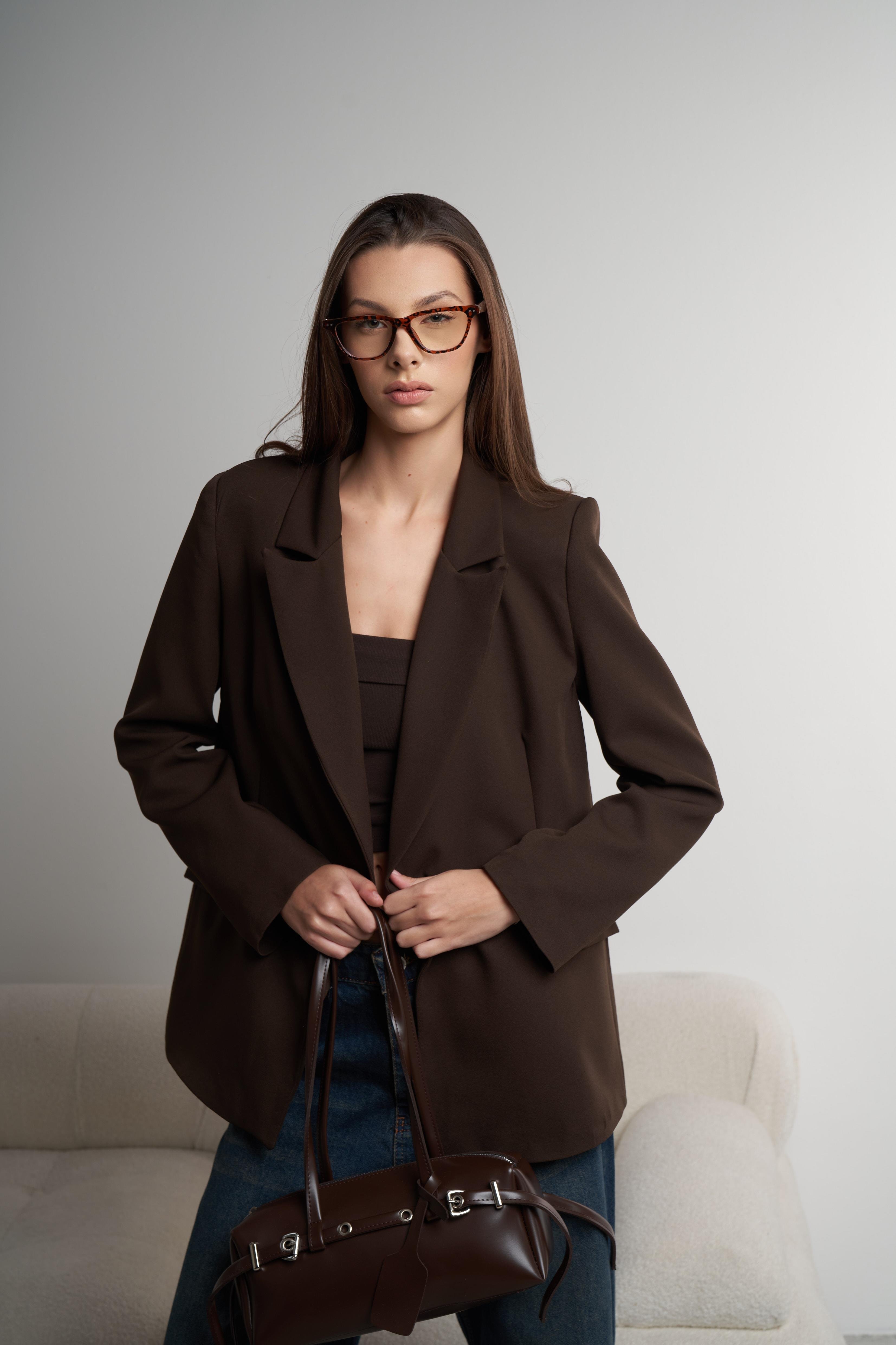 Oversize Blazer Ceket Kahve