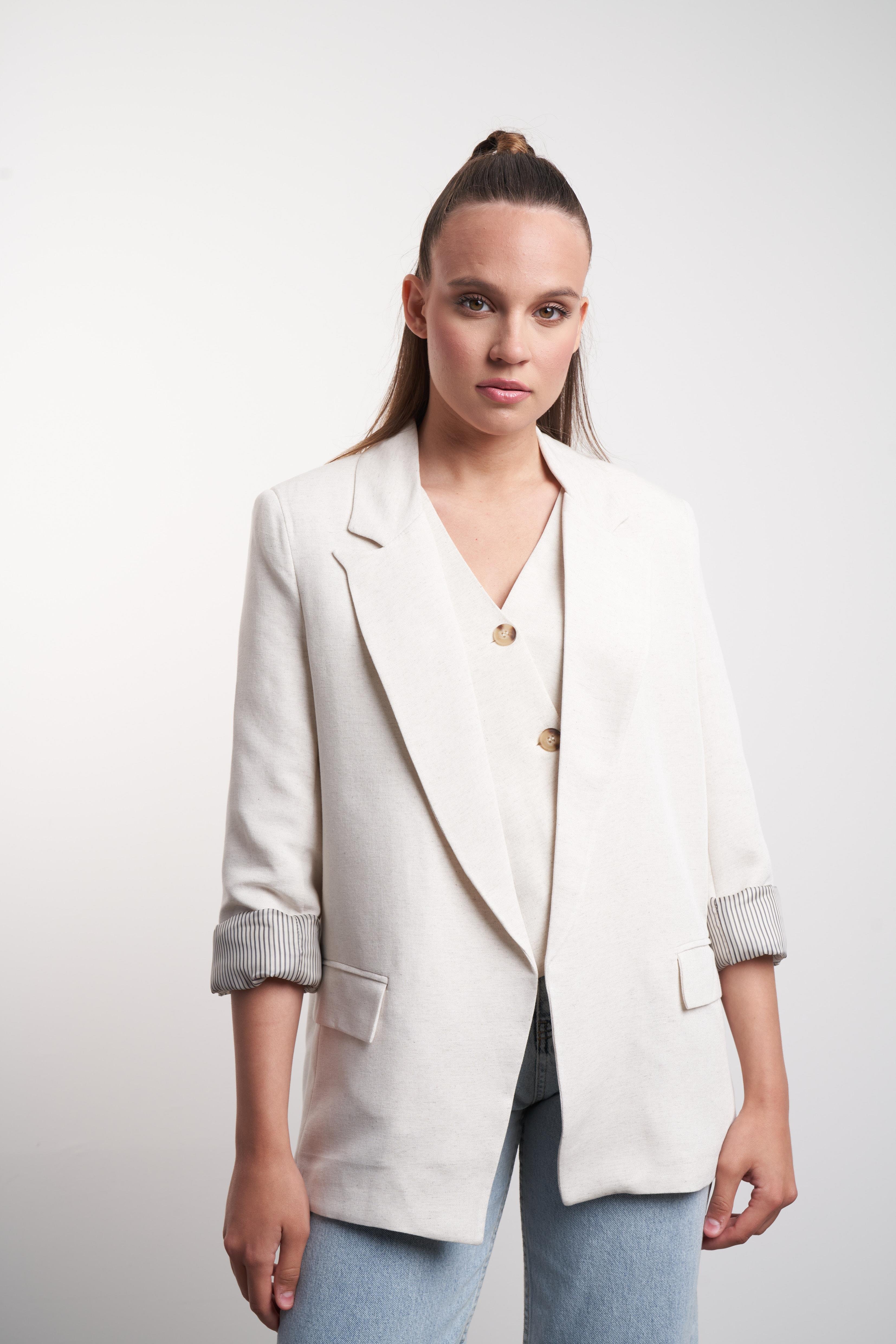 Oversize Blazer Ceket Natural