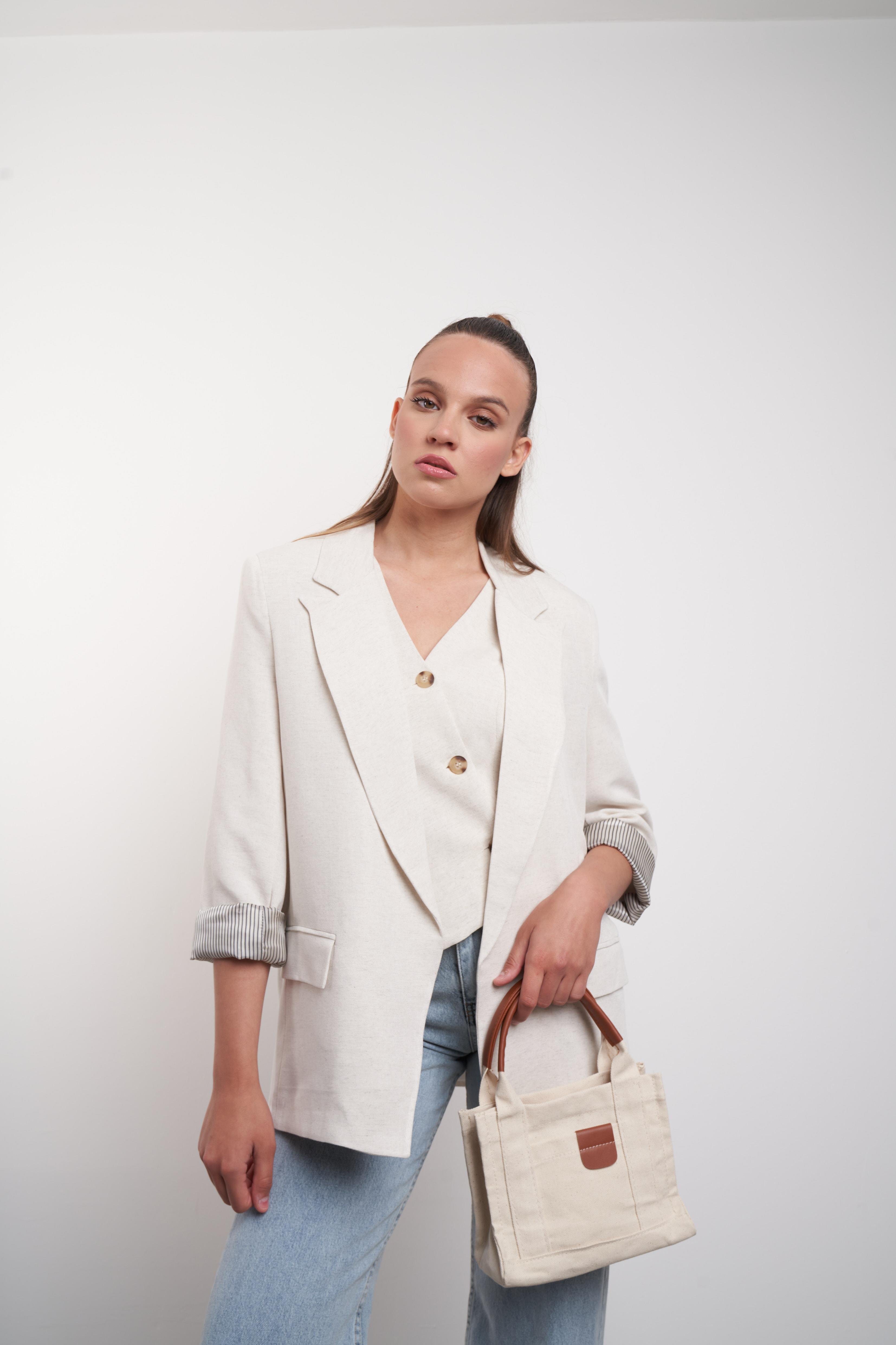 Oversize Blazer Ceket Natural