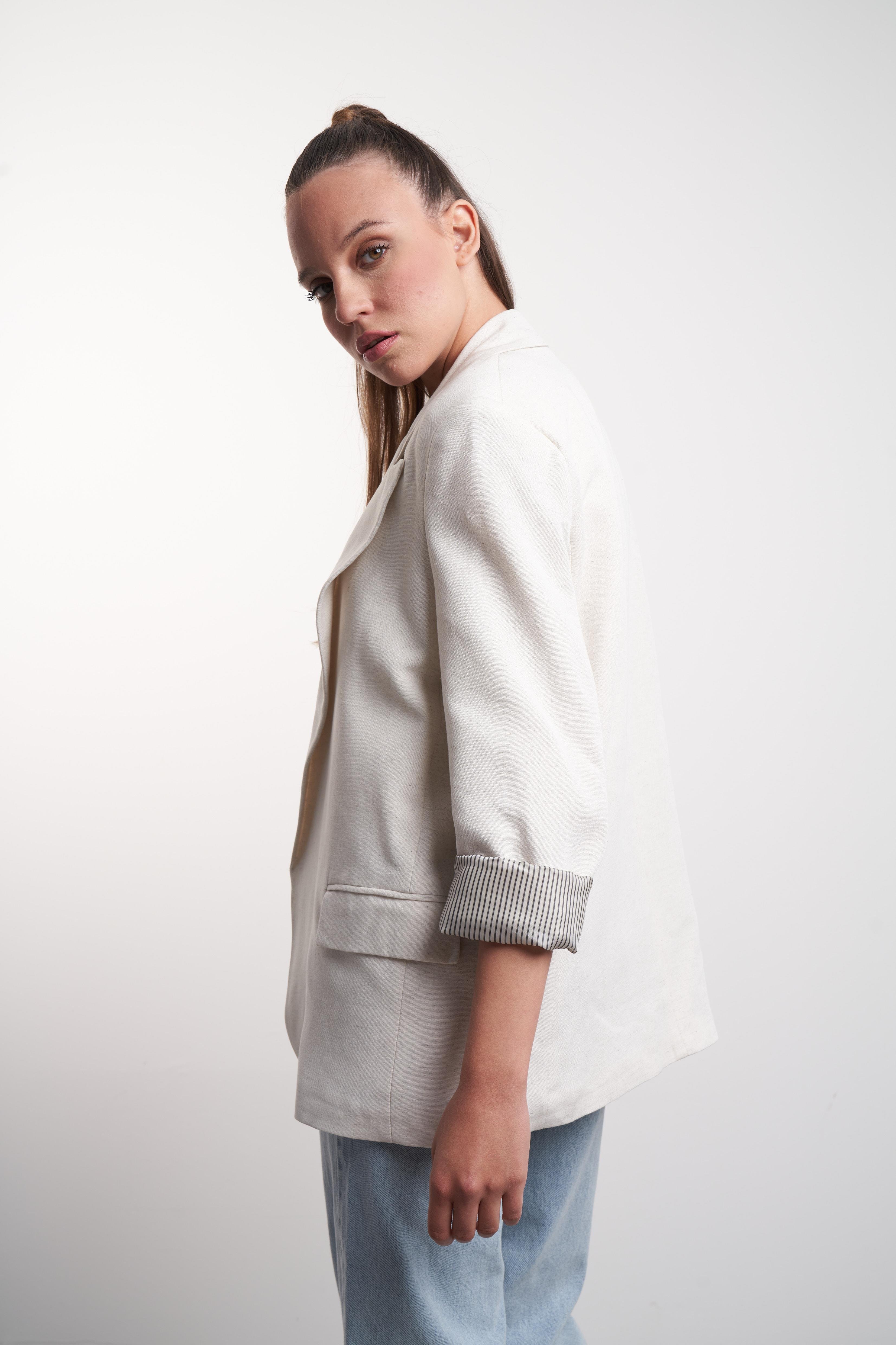 Oversize Blazer Ceket Natural