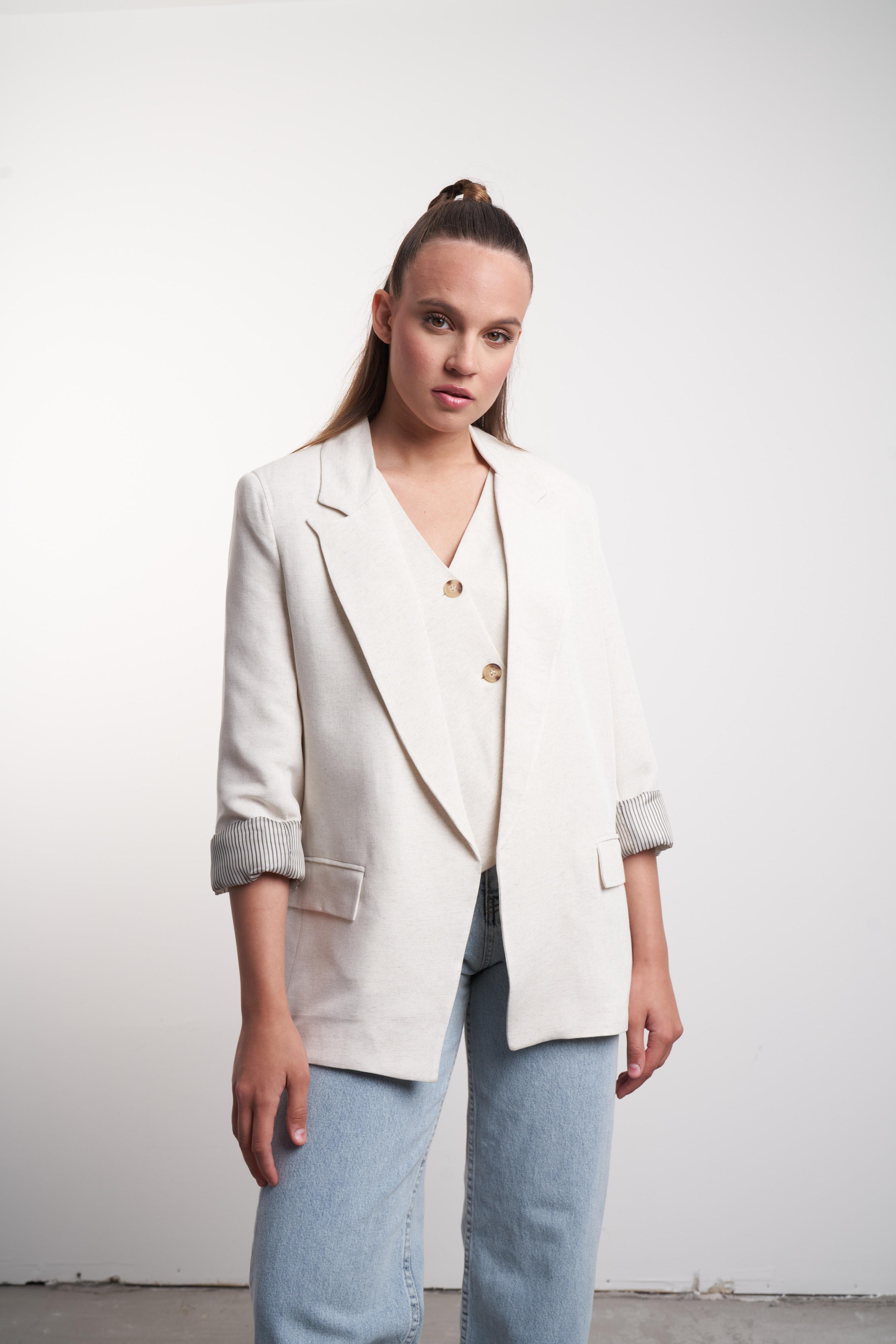 Oversize Blazer Ceket Natural