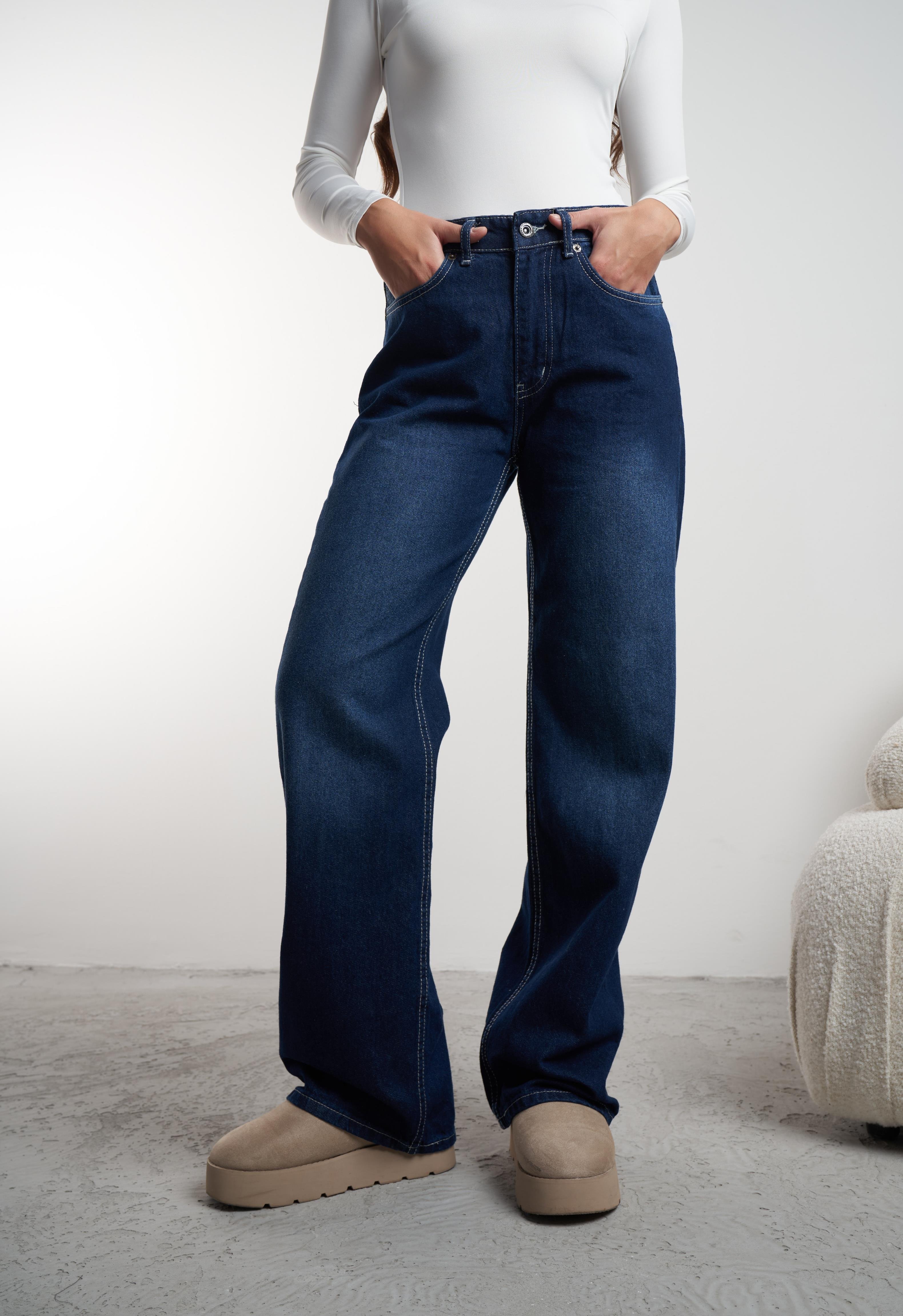 Palazzo Jean Pantolon Koyu Mavi