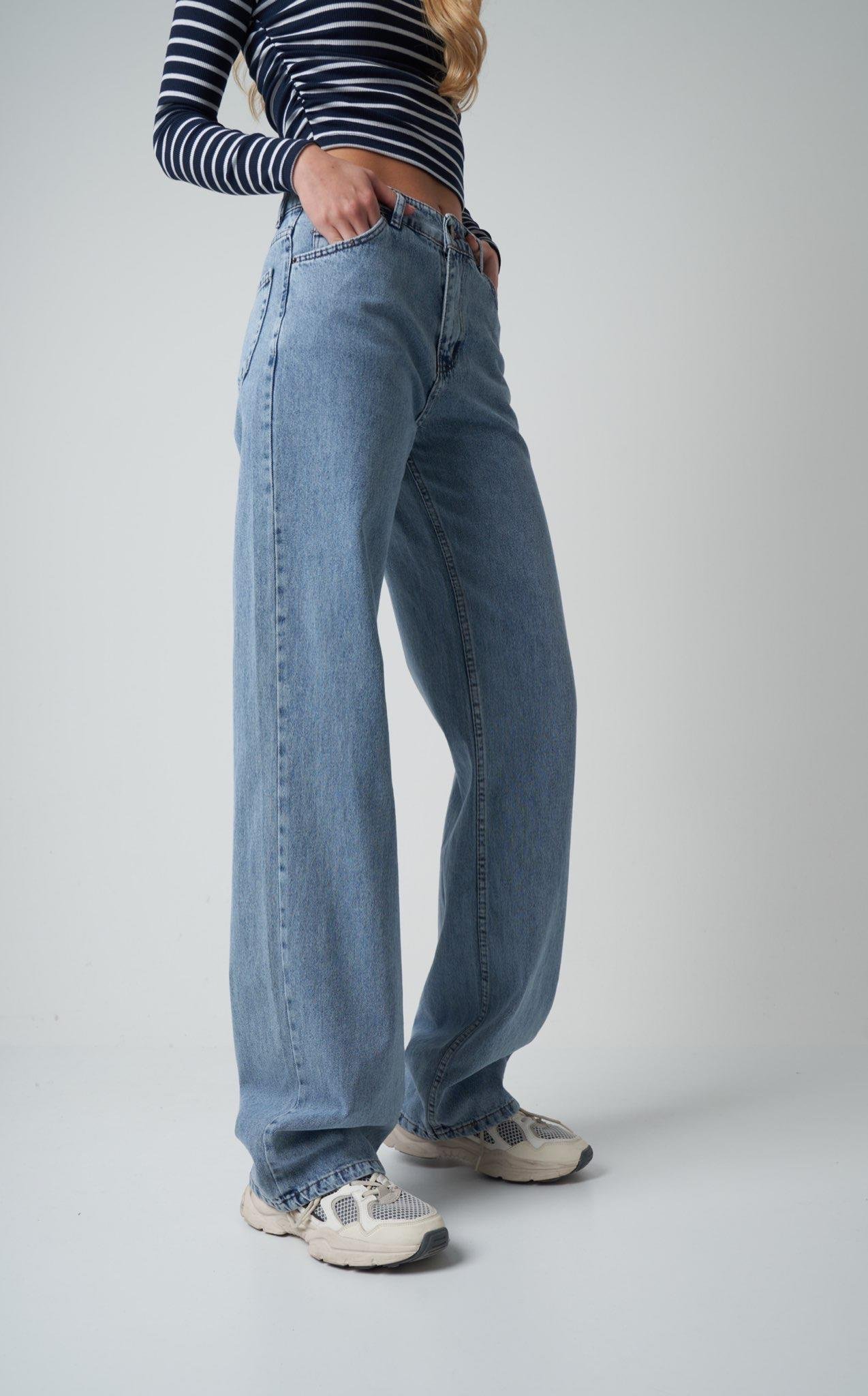 Palazzo Jean Pantolon Mavi