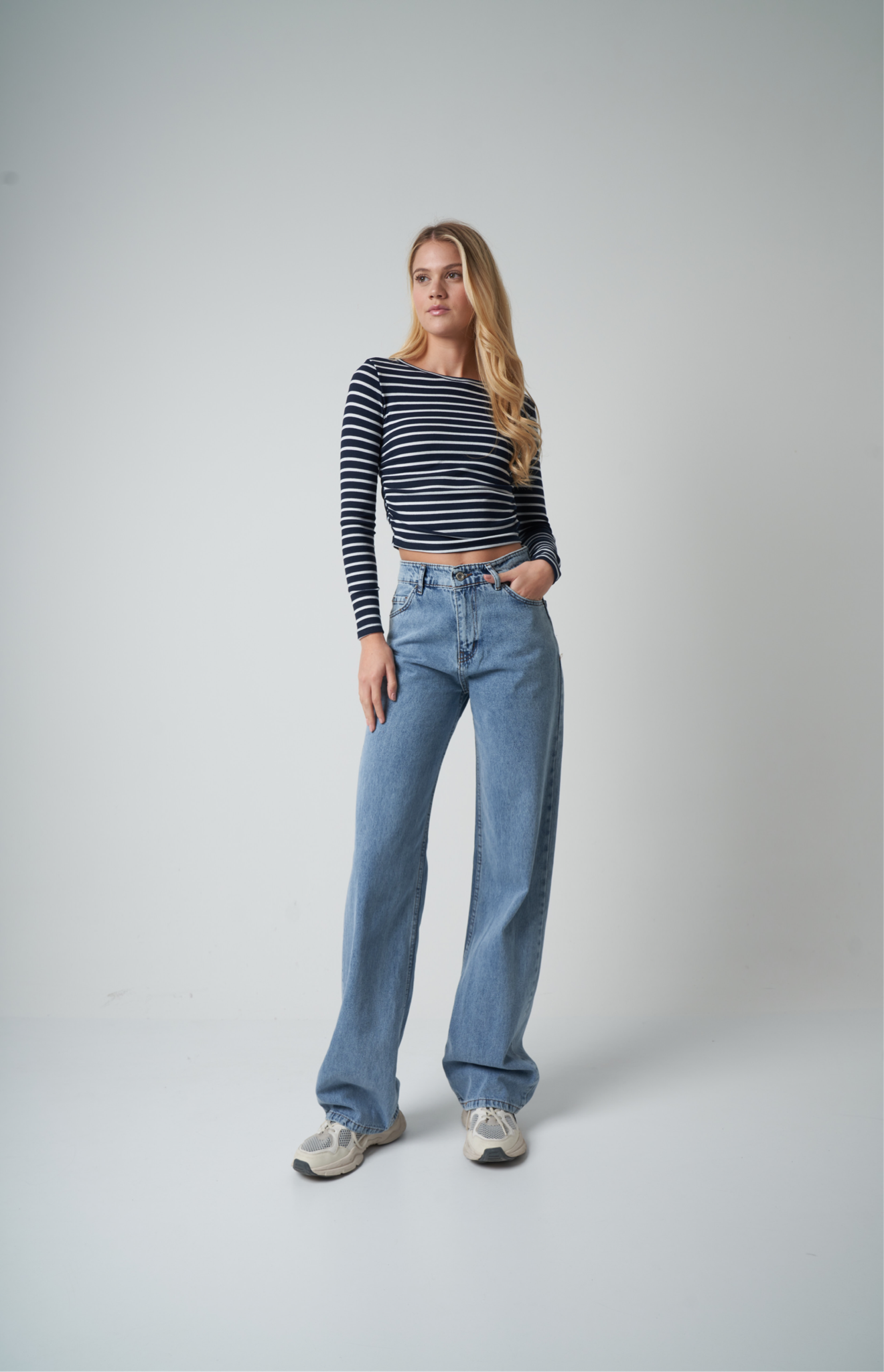 Palazzo Jean Pantolon Mavi