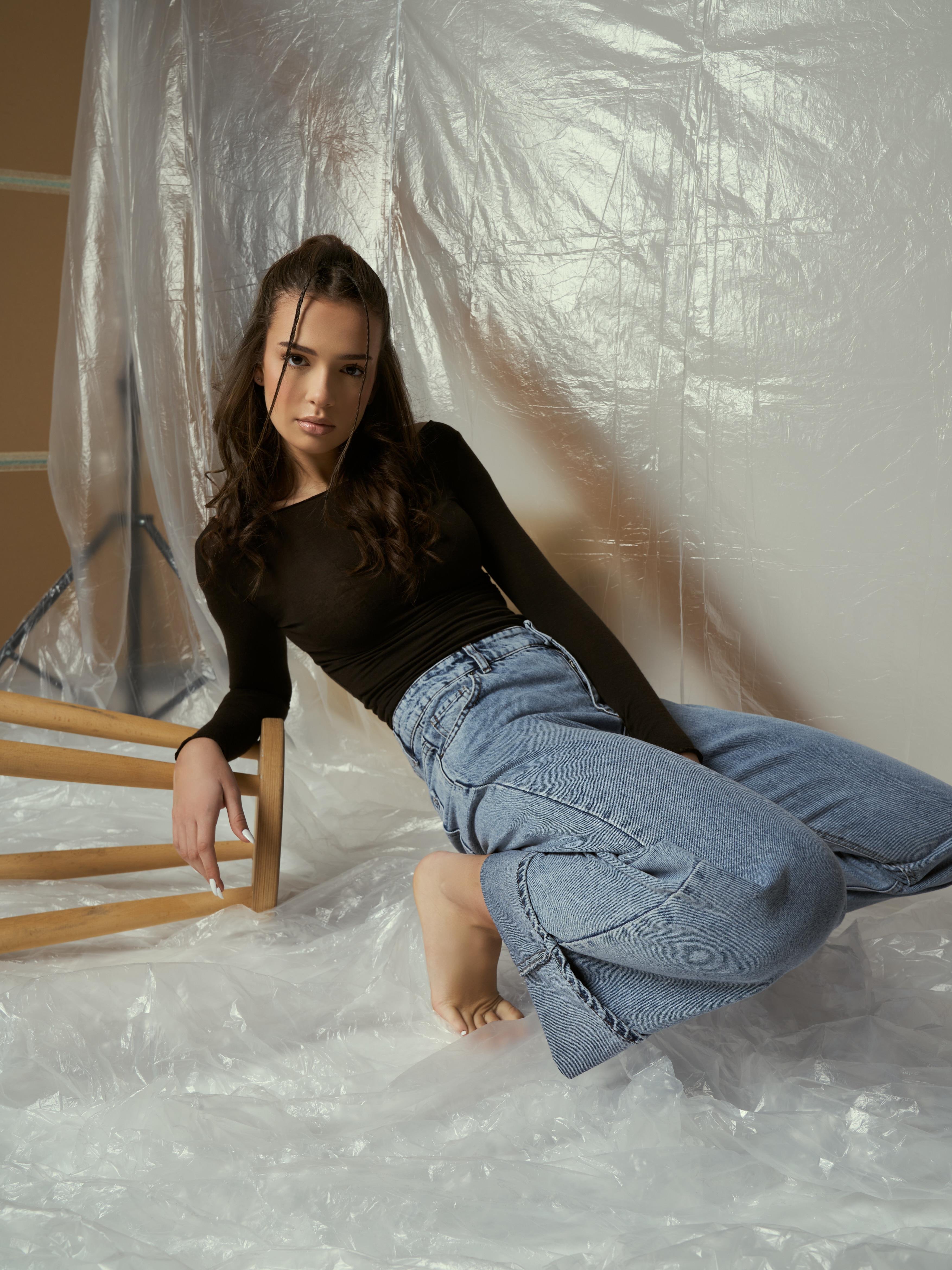 Palazzo Jean Pantolon Mavi Kar Yıkama