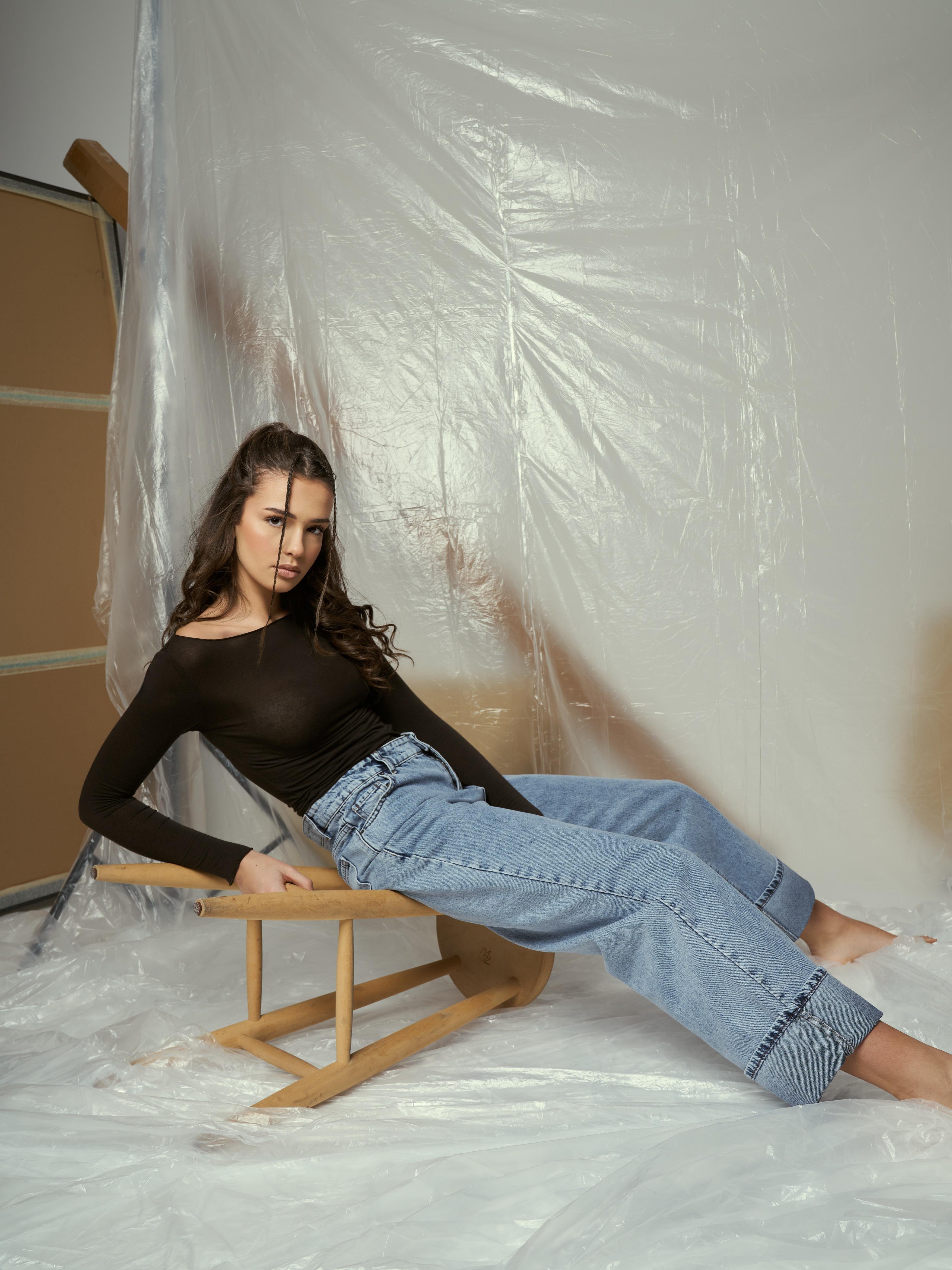 Palazzo Jean Pantolon Mavi Kar Yıkama