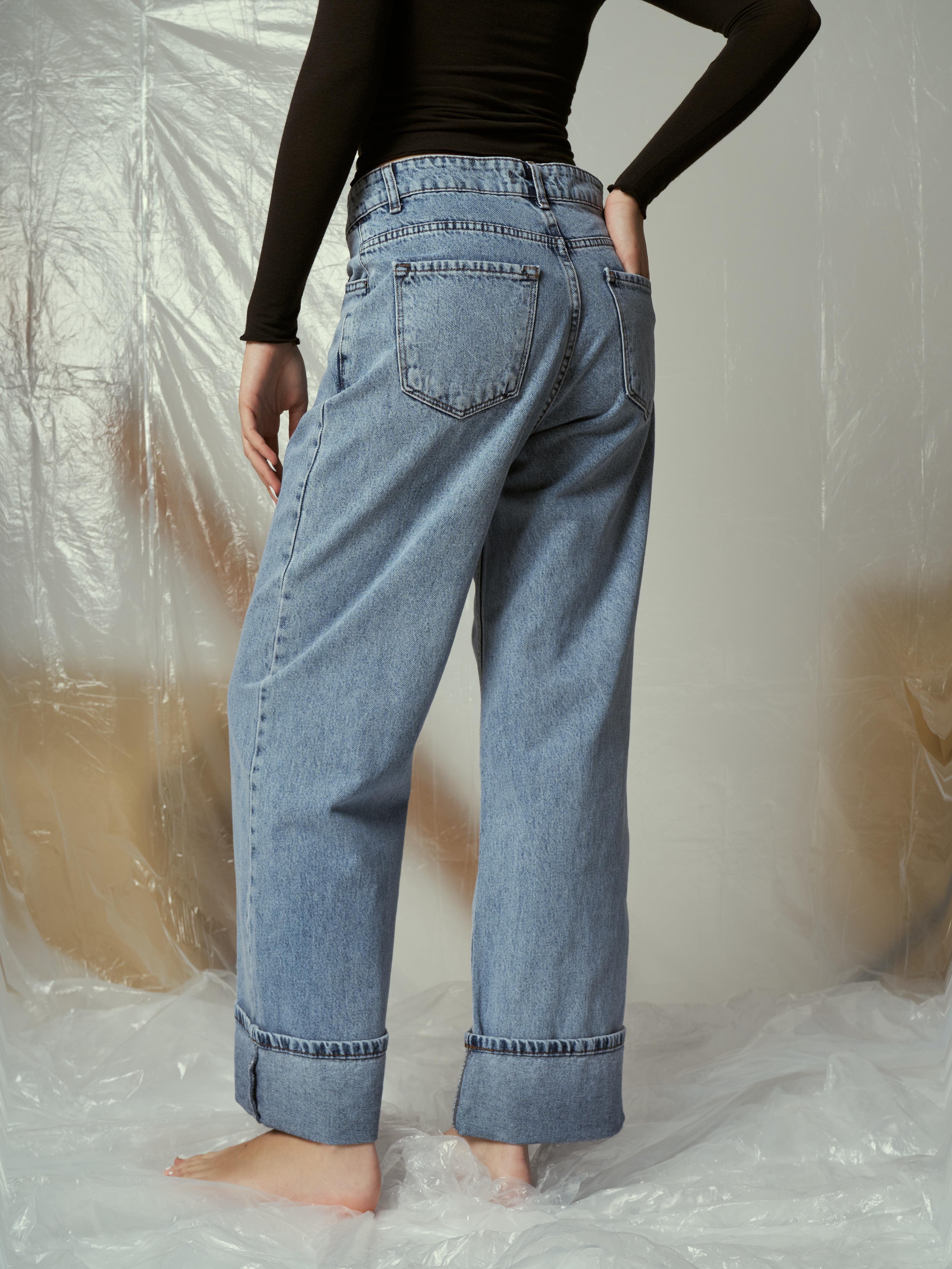 Palazzo Jean Pantolon Mavi Kar Yıkama
