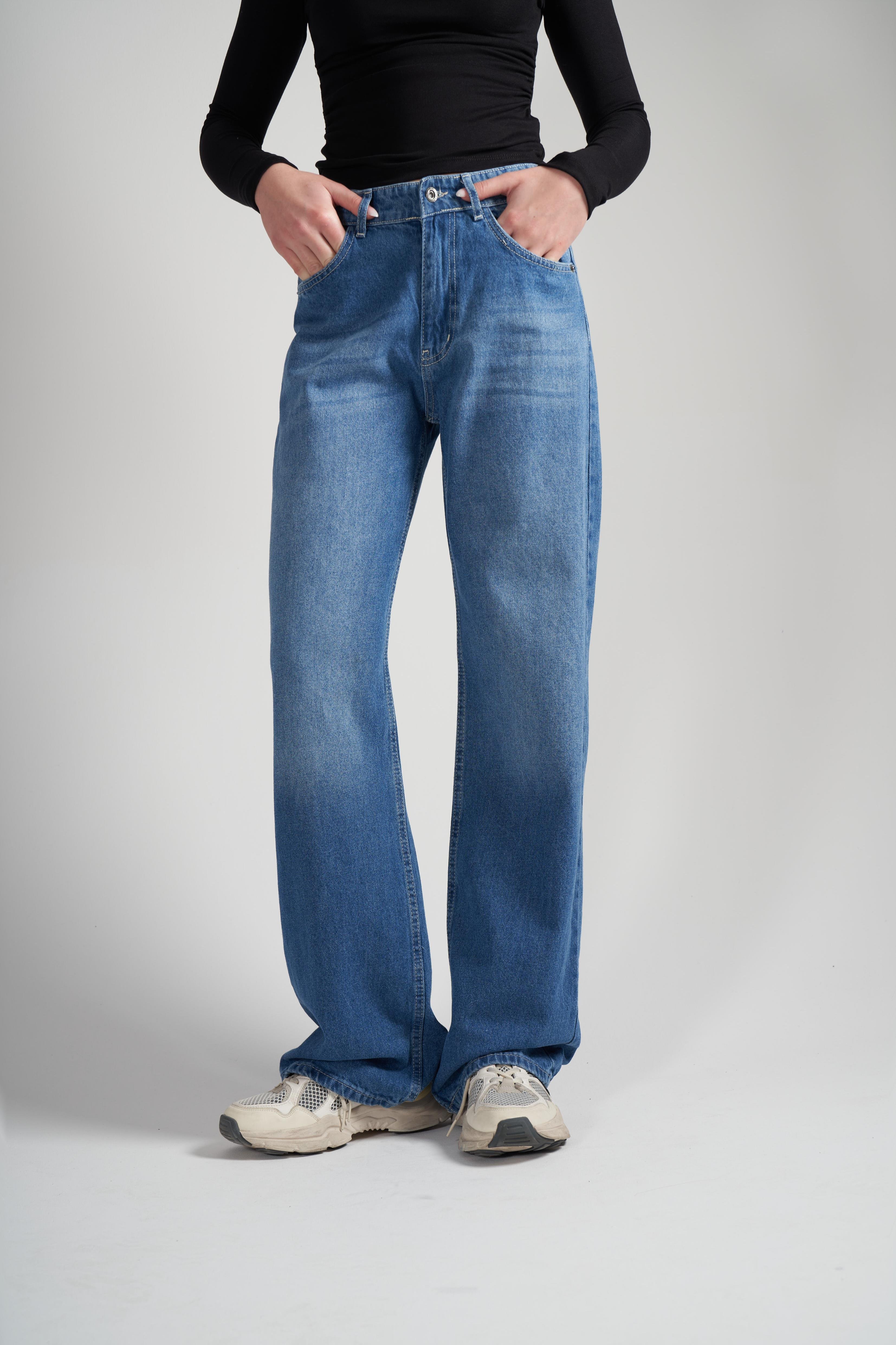 Palazzo Jean Pantolon Orta Mavi