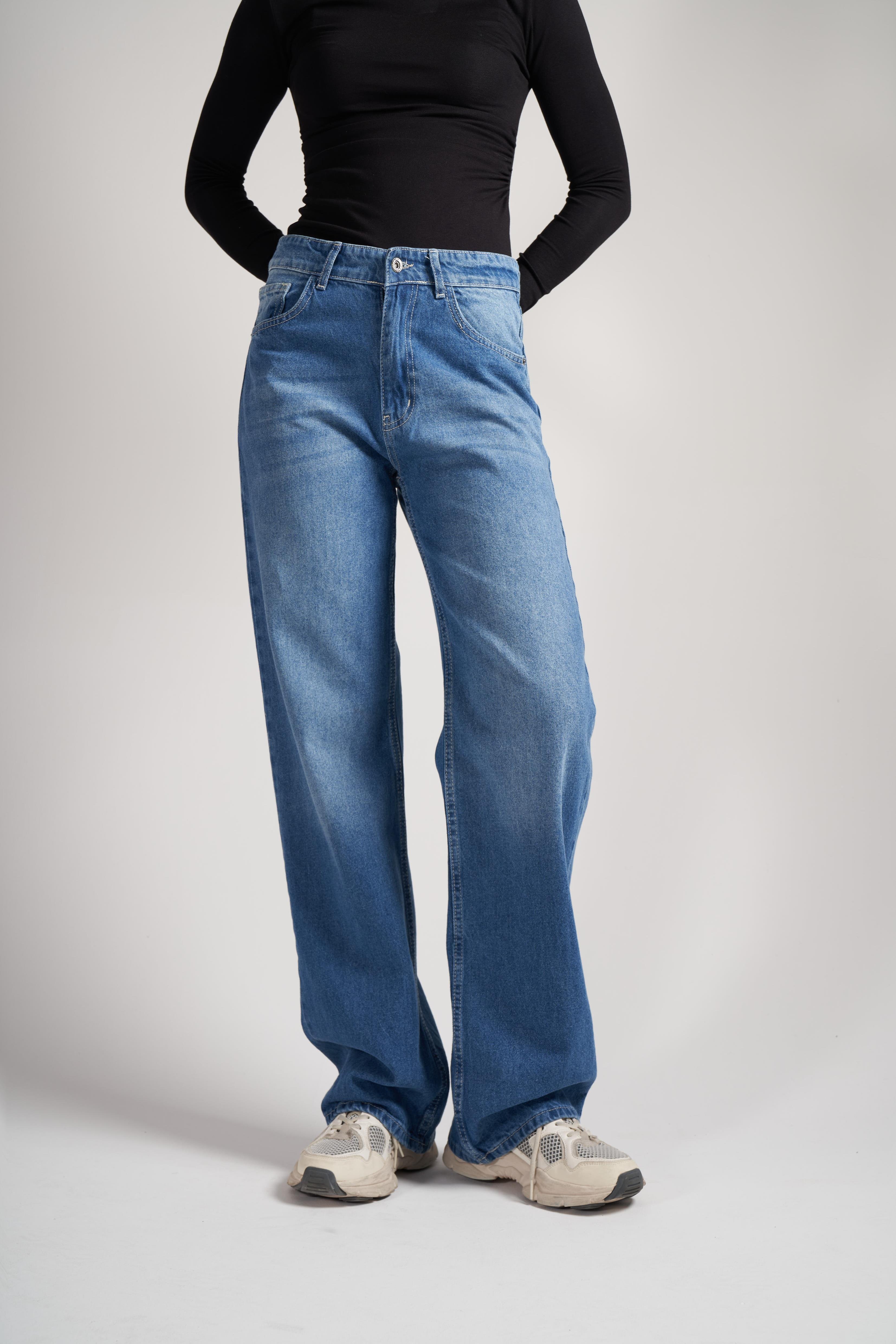 Palazzo Jean Pantolon Orta Mavi