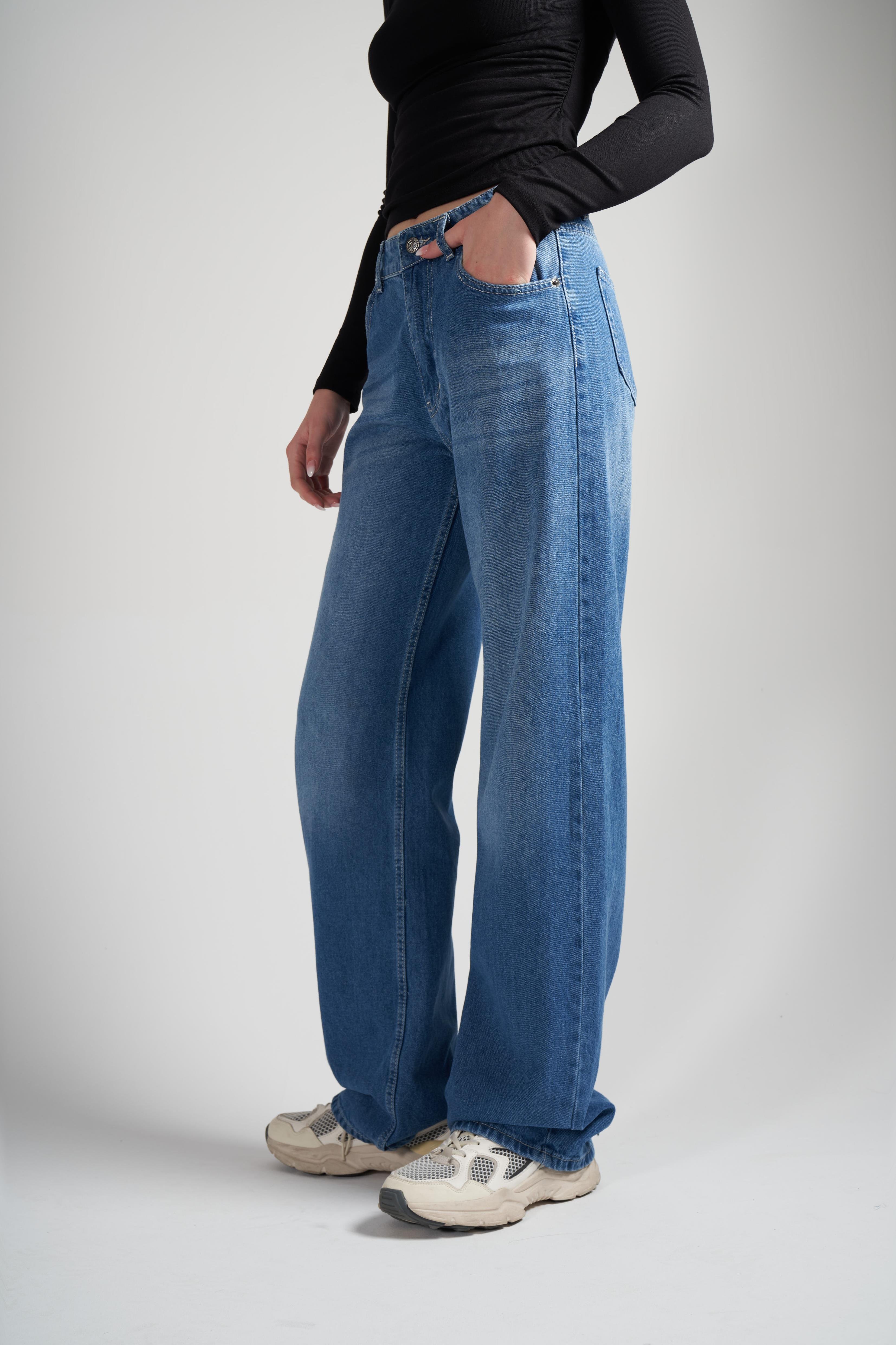 Palazzo Jean Pantolon Orta Mavi