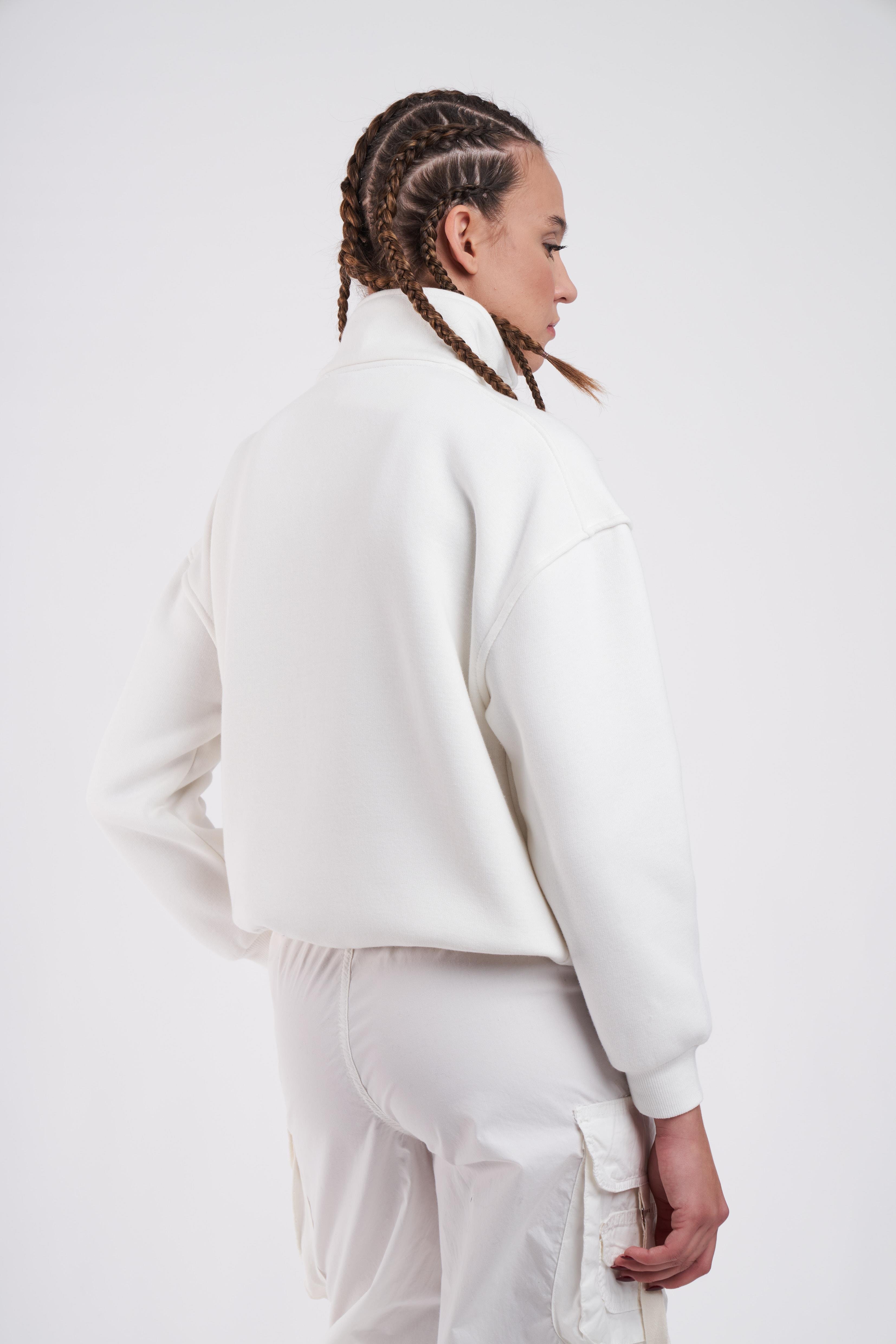 Palermo Baskılı Sweatshirt Ekru