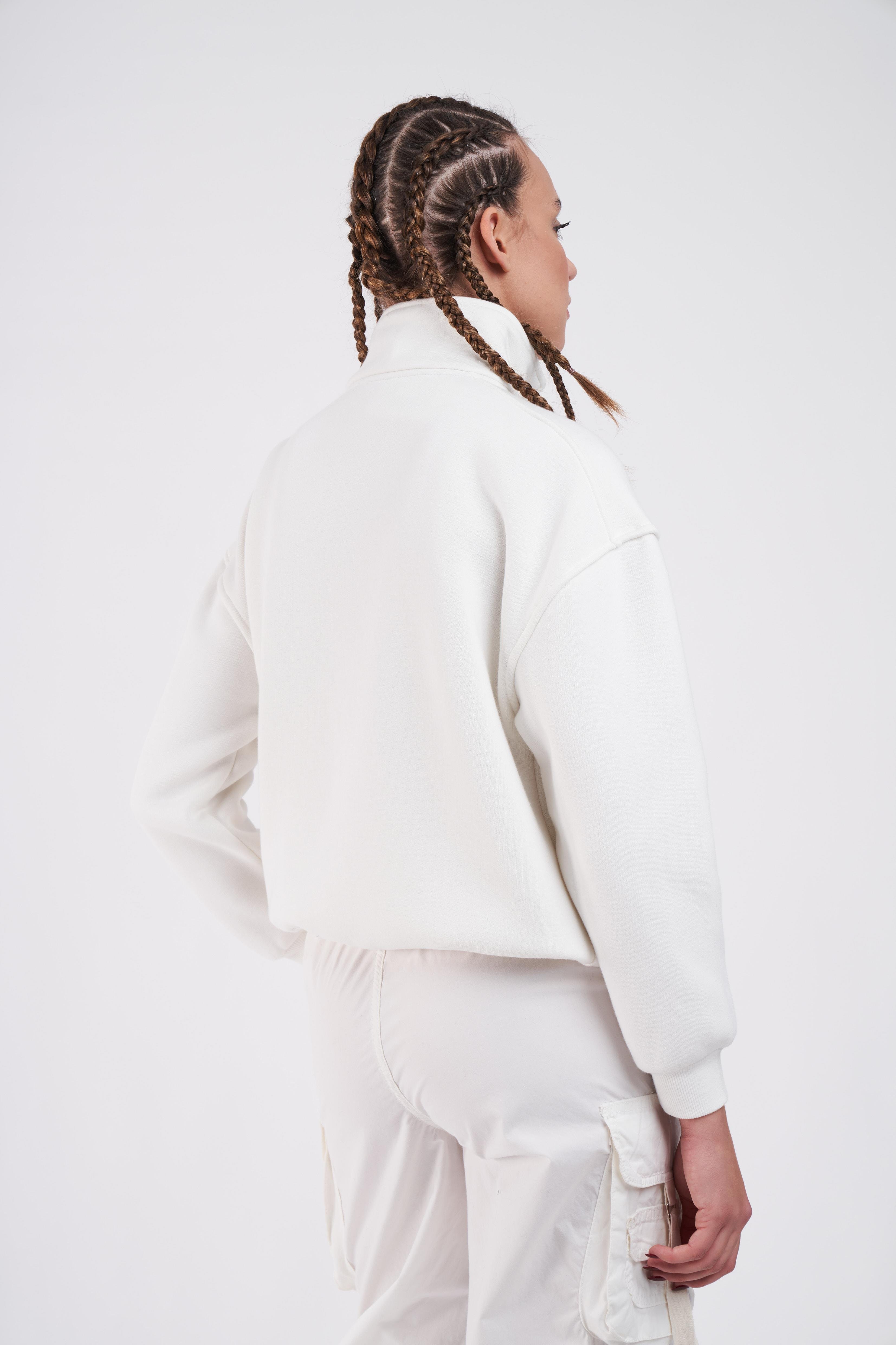Palermo Baskılı Sweatshirt Ekru
