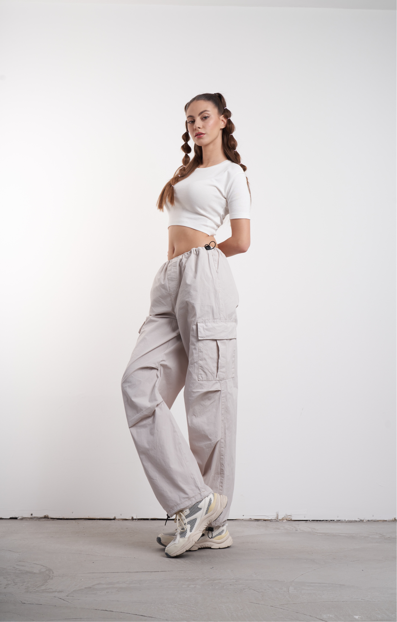 Paraşüt Kumaş Pantolon Taş