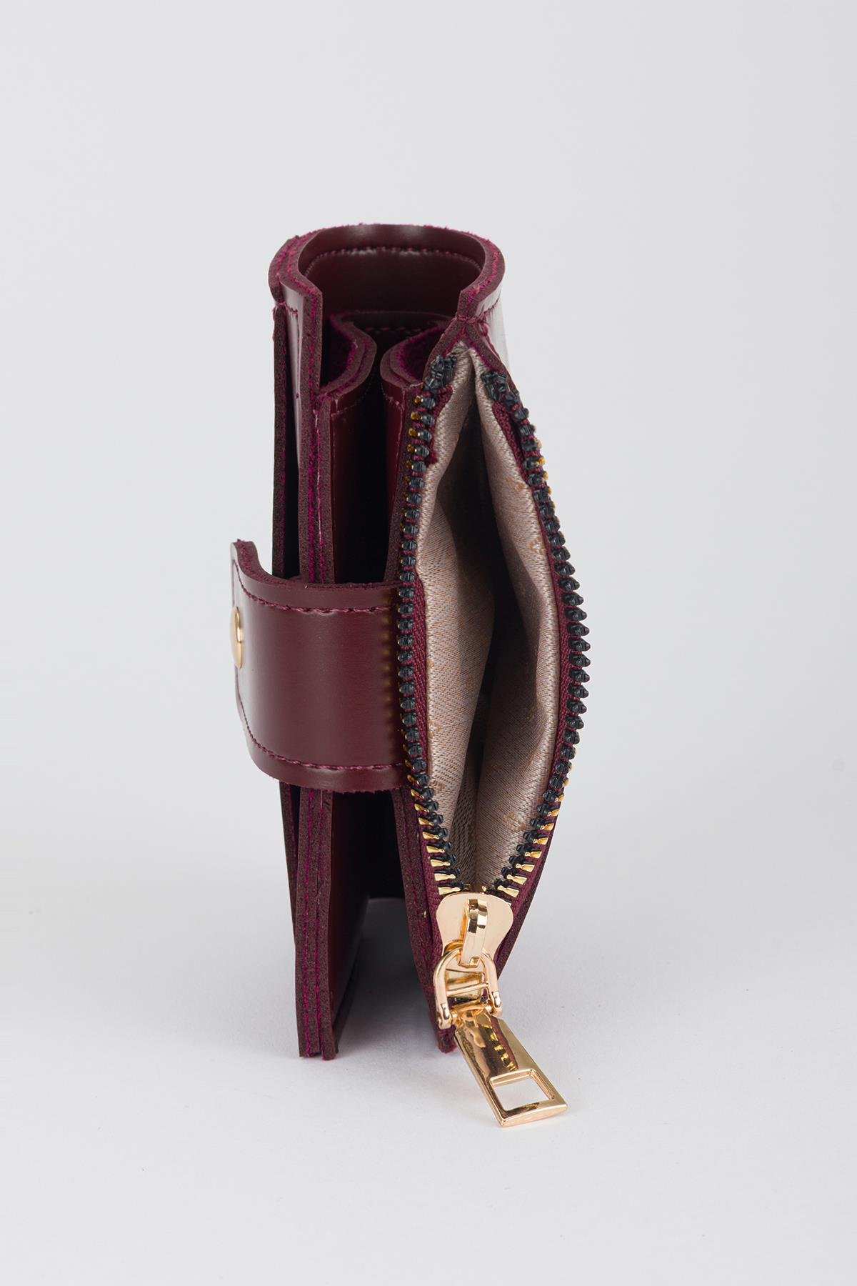 Patlı Kante Cüzdan Bordo