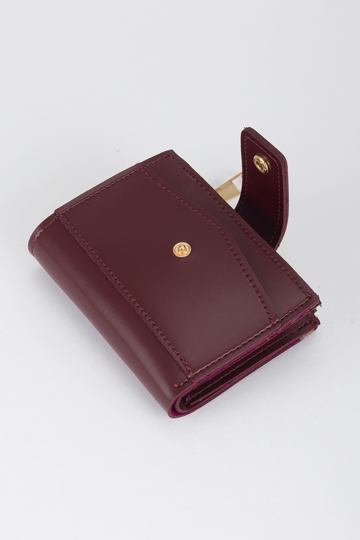 Patlı Kante Cüzdan Bordo