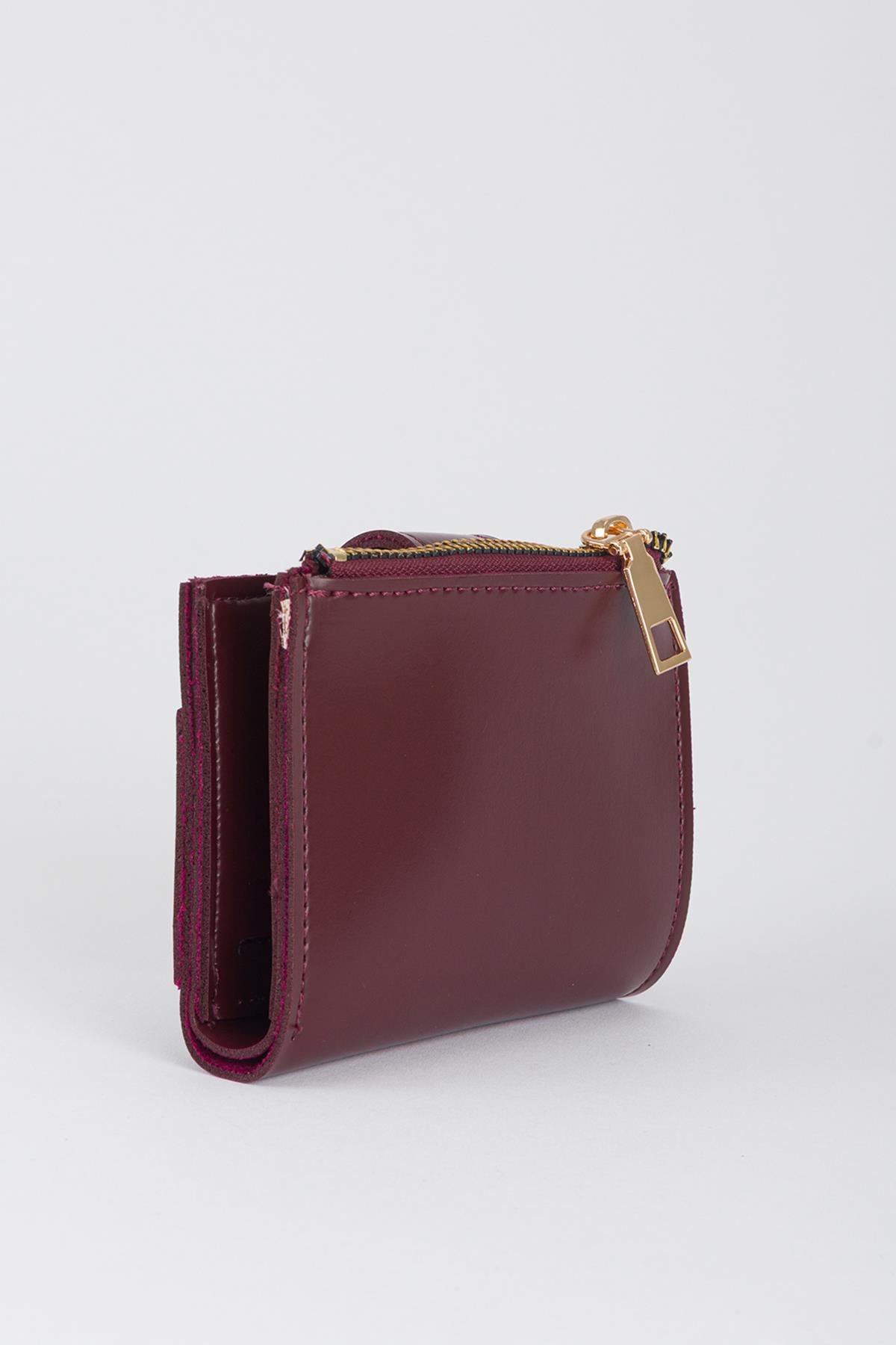 Patlı Kante Cüzdan Bordo