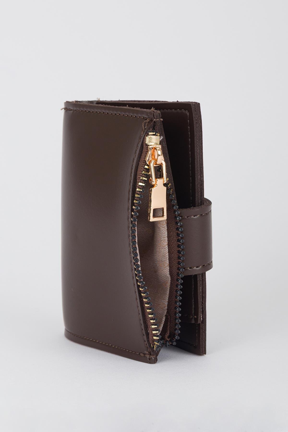 Patlı Kante Cüzdan Kahve