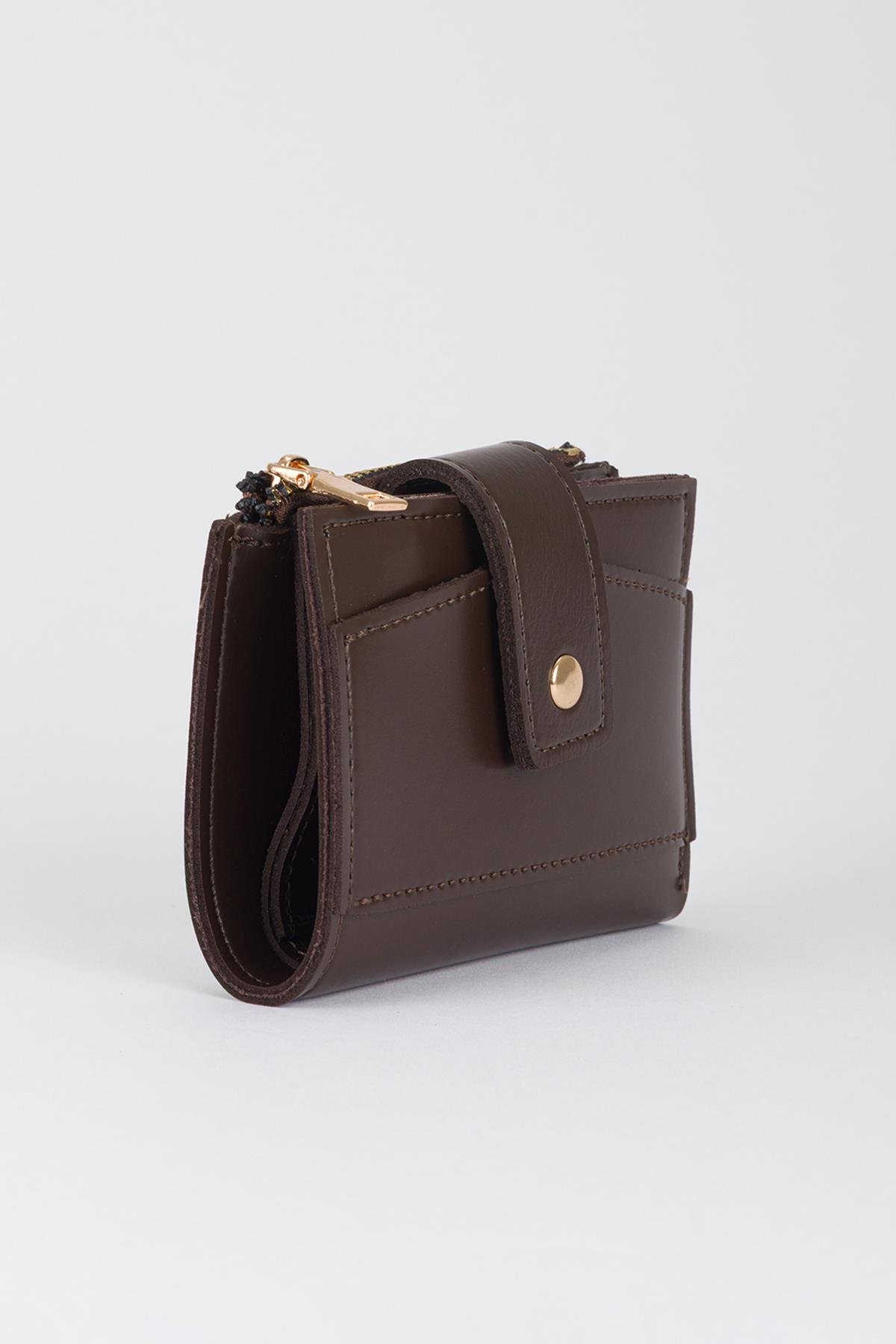 Patlı Kante Cüzdan Kahve