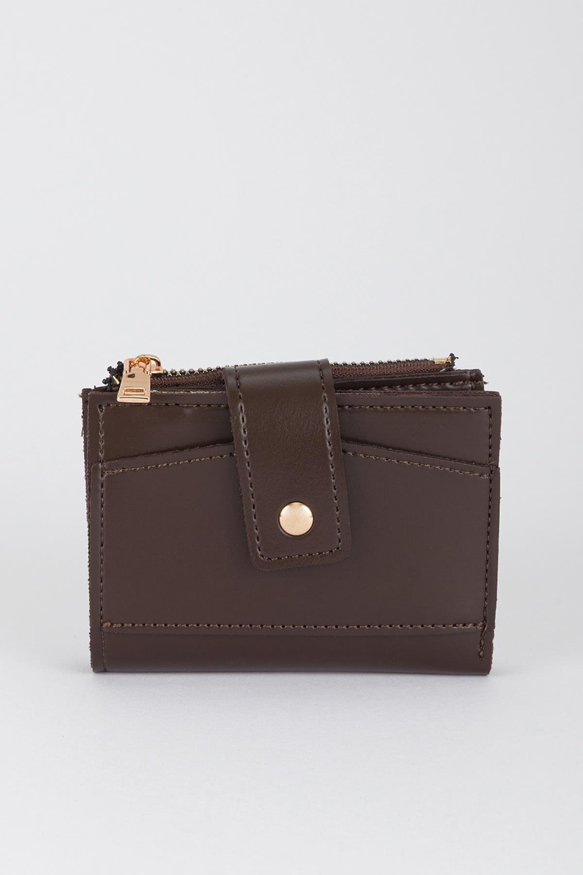 Patlı Kante Cüzdan Kahve