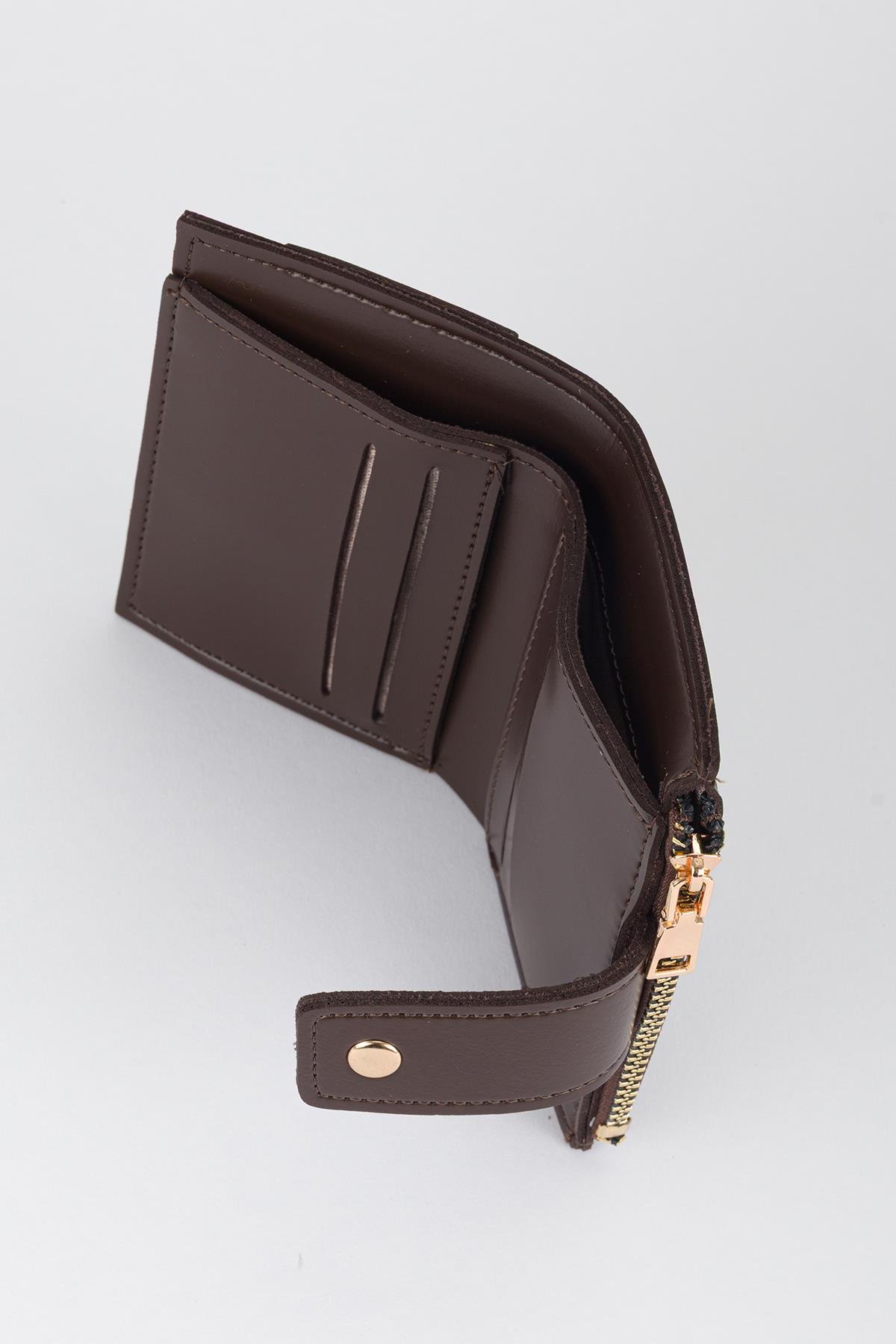 Patlı Kante Cüzdan Kahve