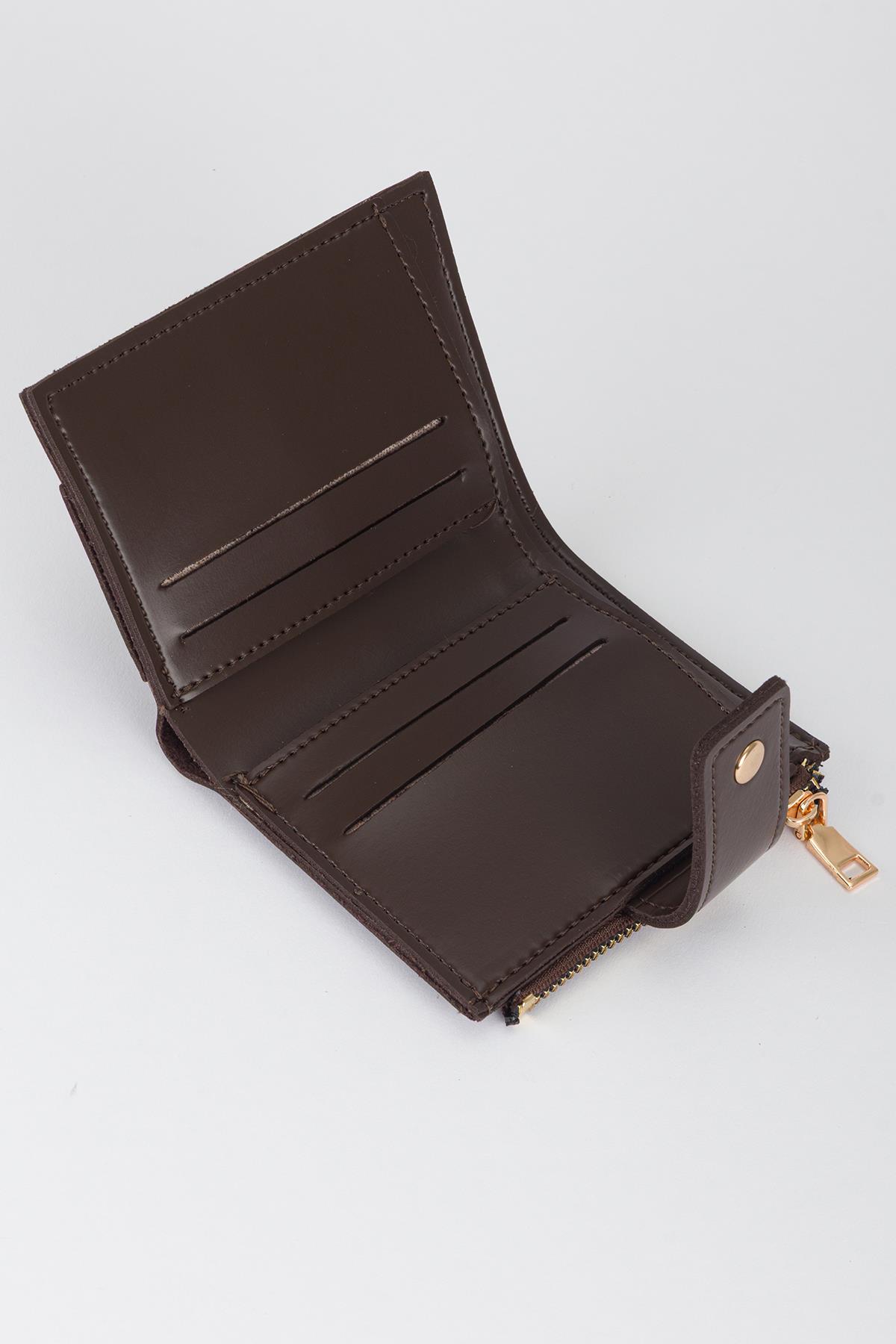 Patlı Kante Cüzdan Kahve