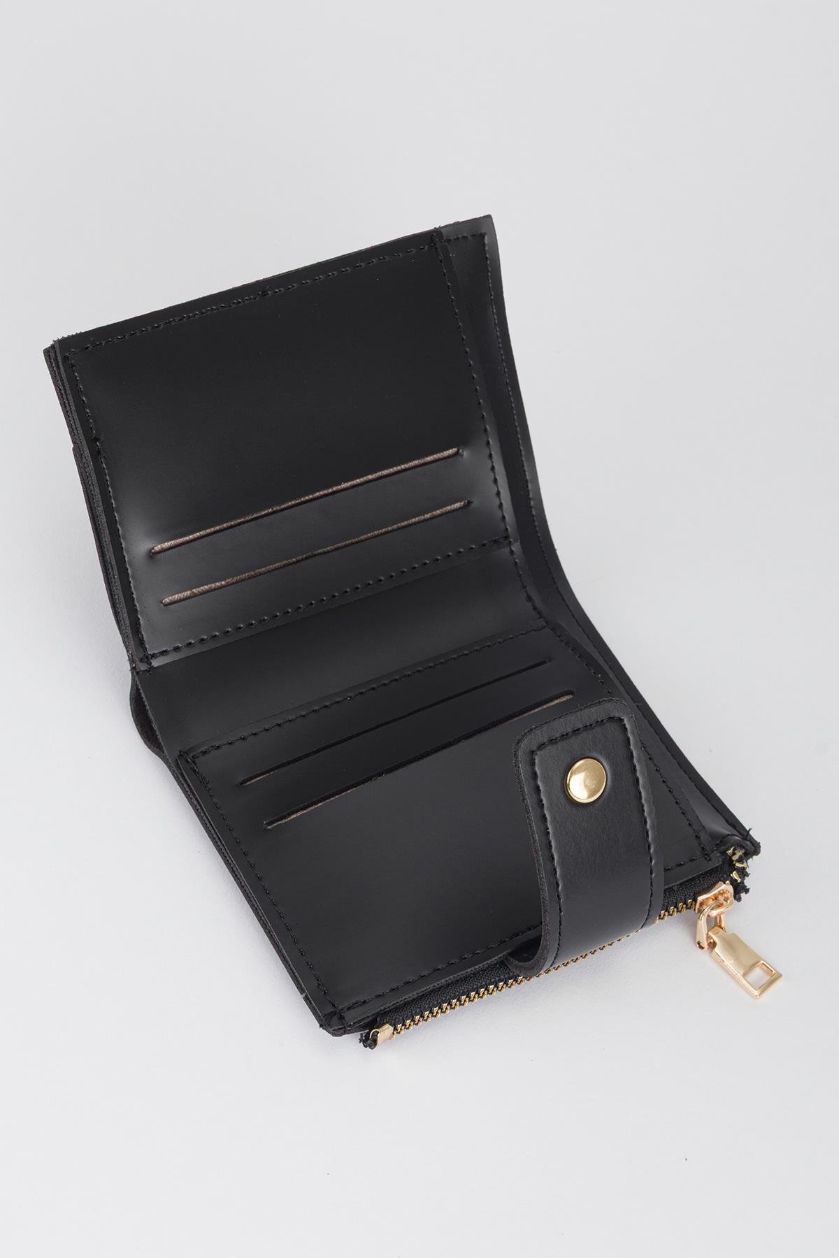 Patlı Kante Cüzdan Siyah